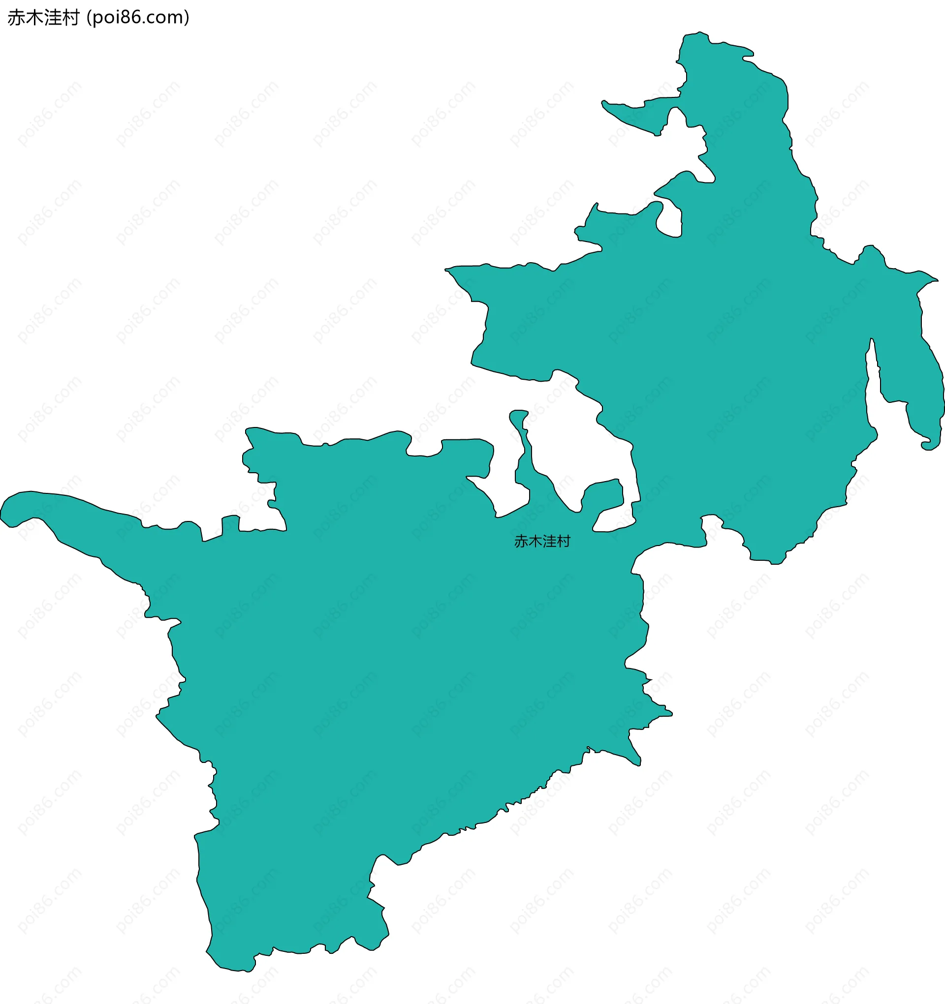 赤木洼村边界地图