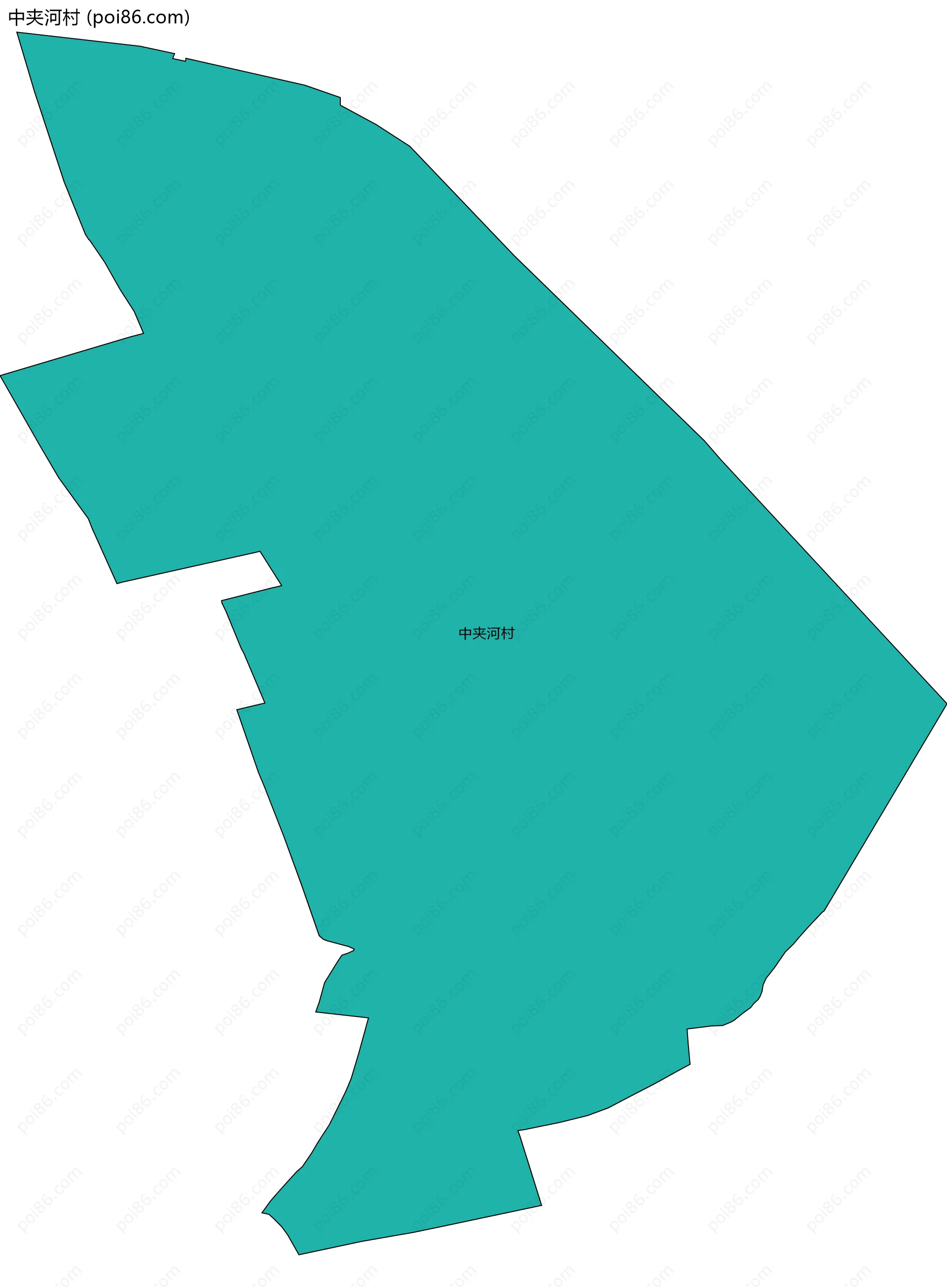 中夹河村边界地图