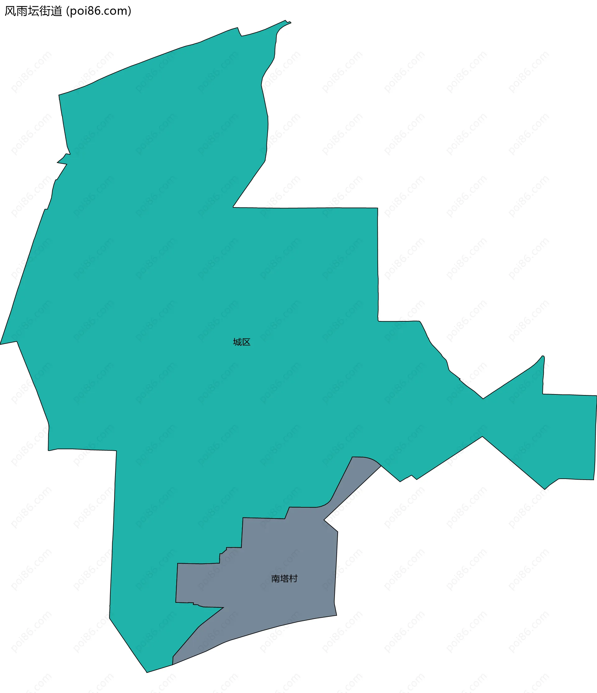 风雨坛街道边界地图(五级行政区划)