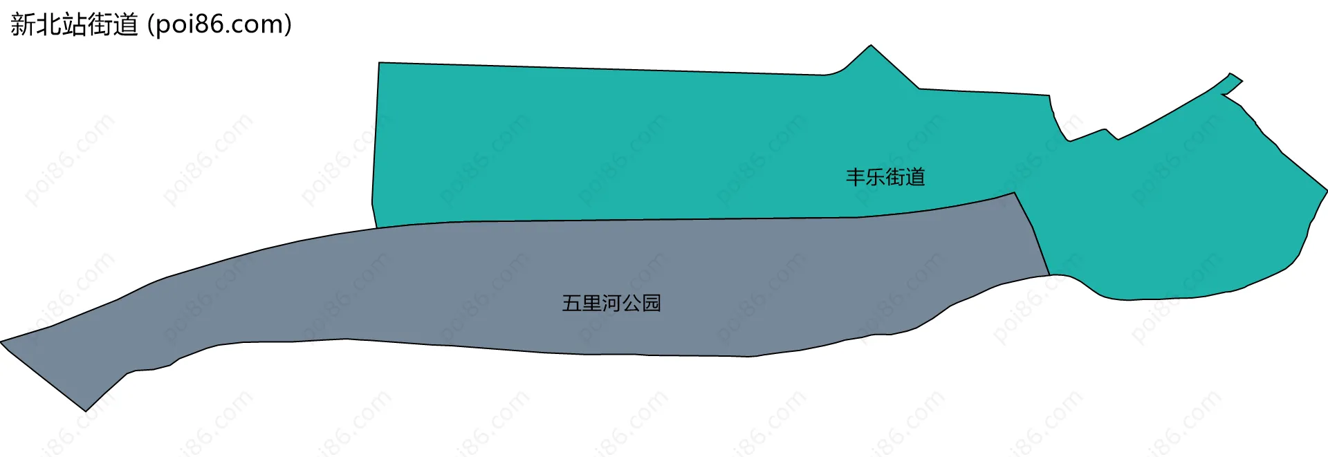 新北站街道边界地图(五级行政区划)