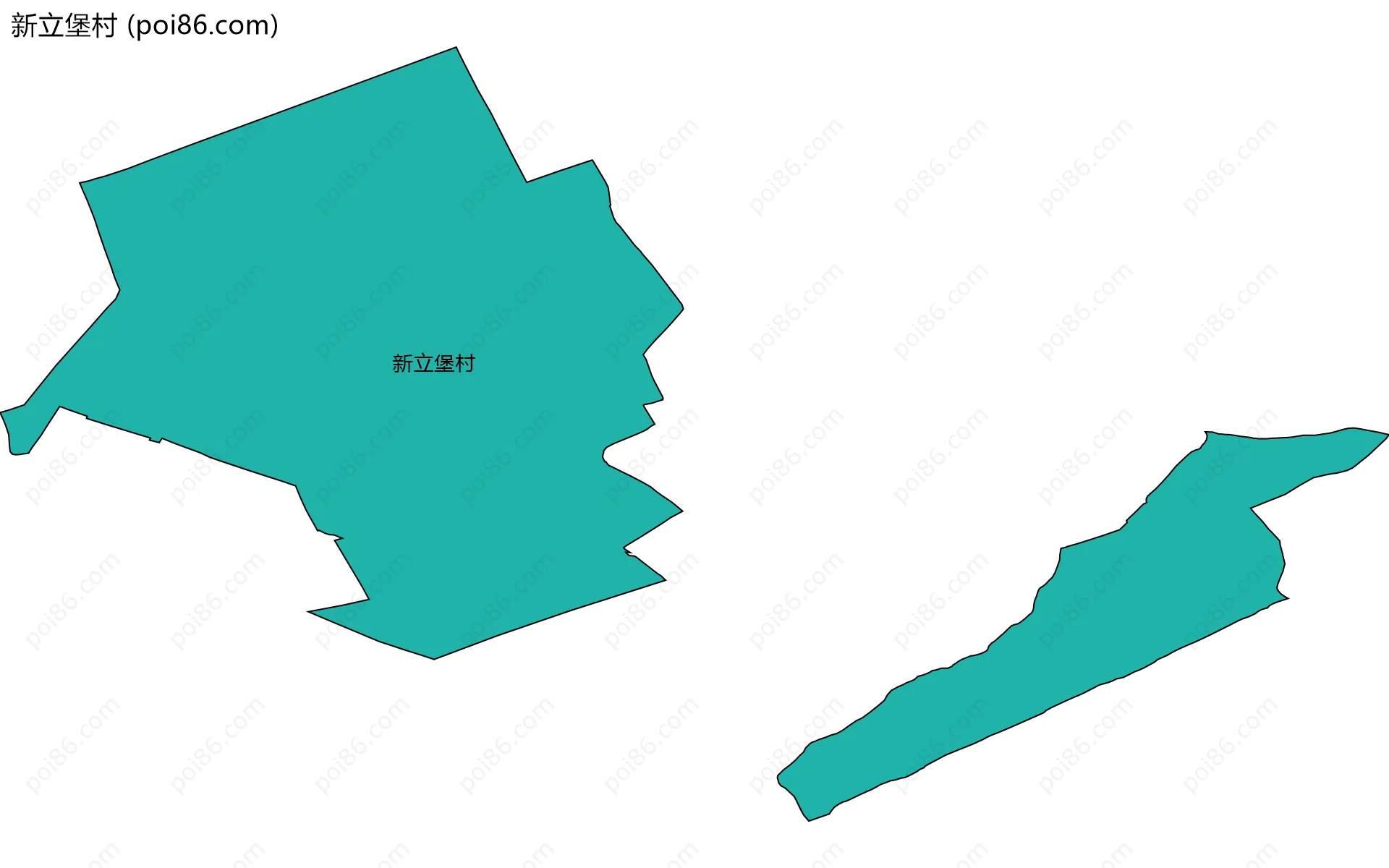 新立堡村边界地图
