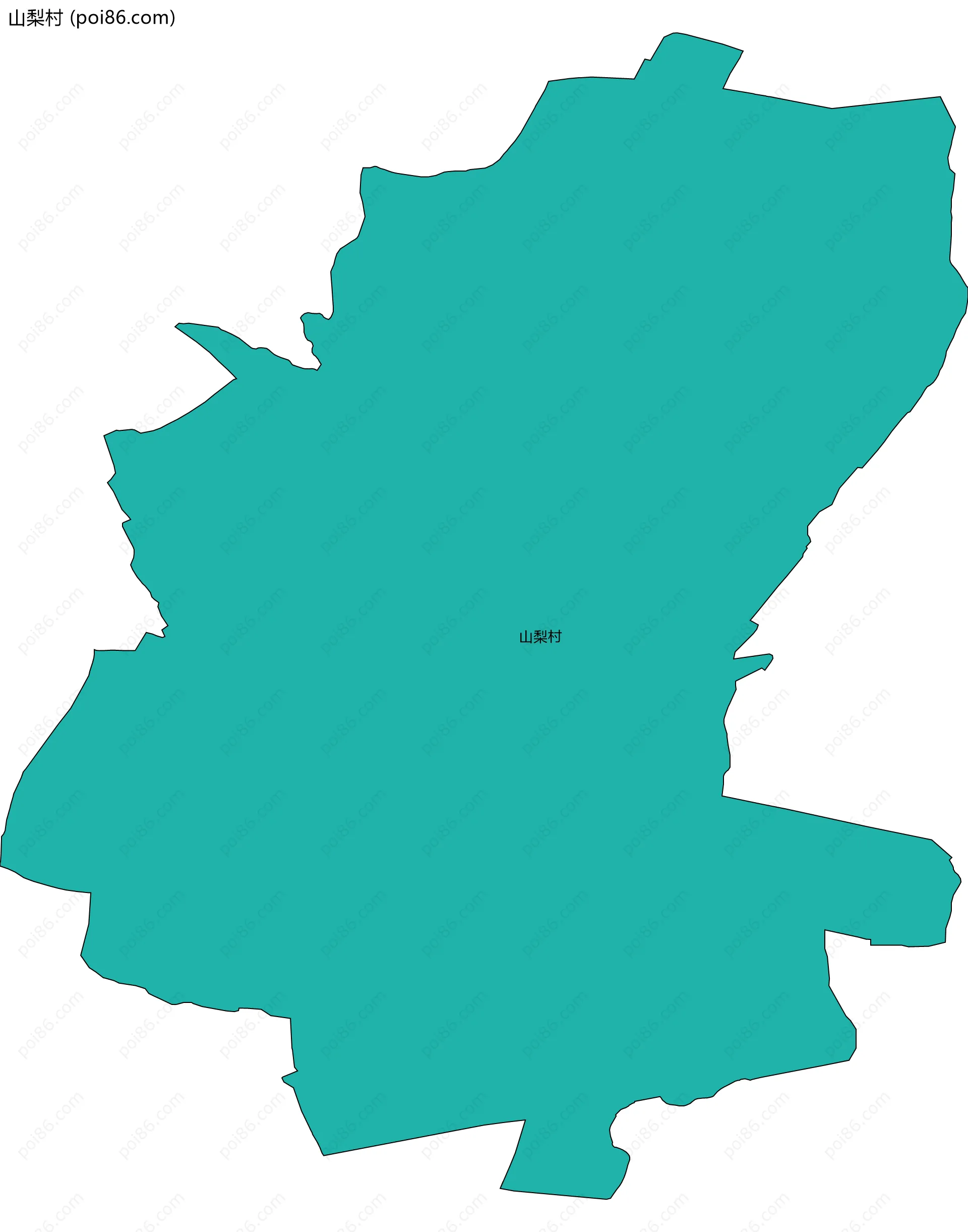 山梨村边界地图