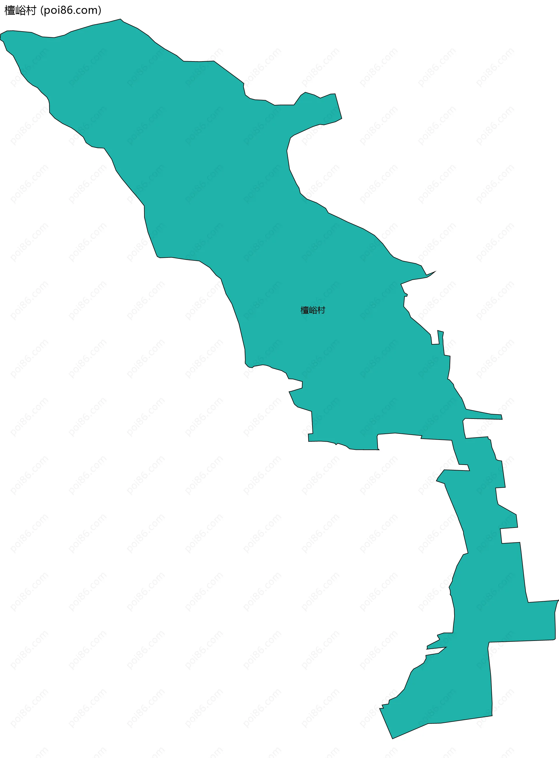 檀峪村边界地图