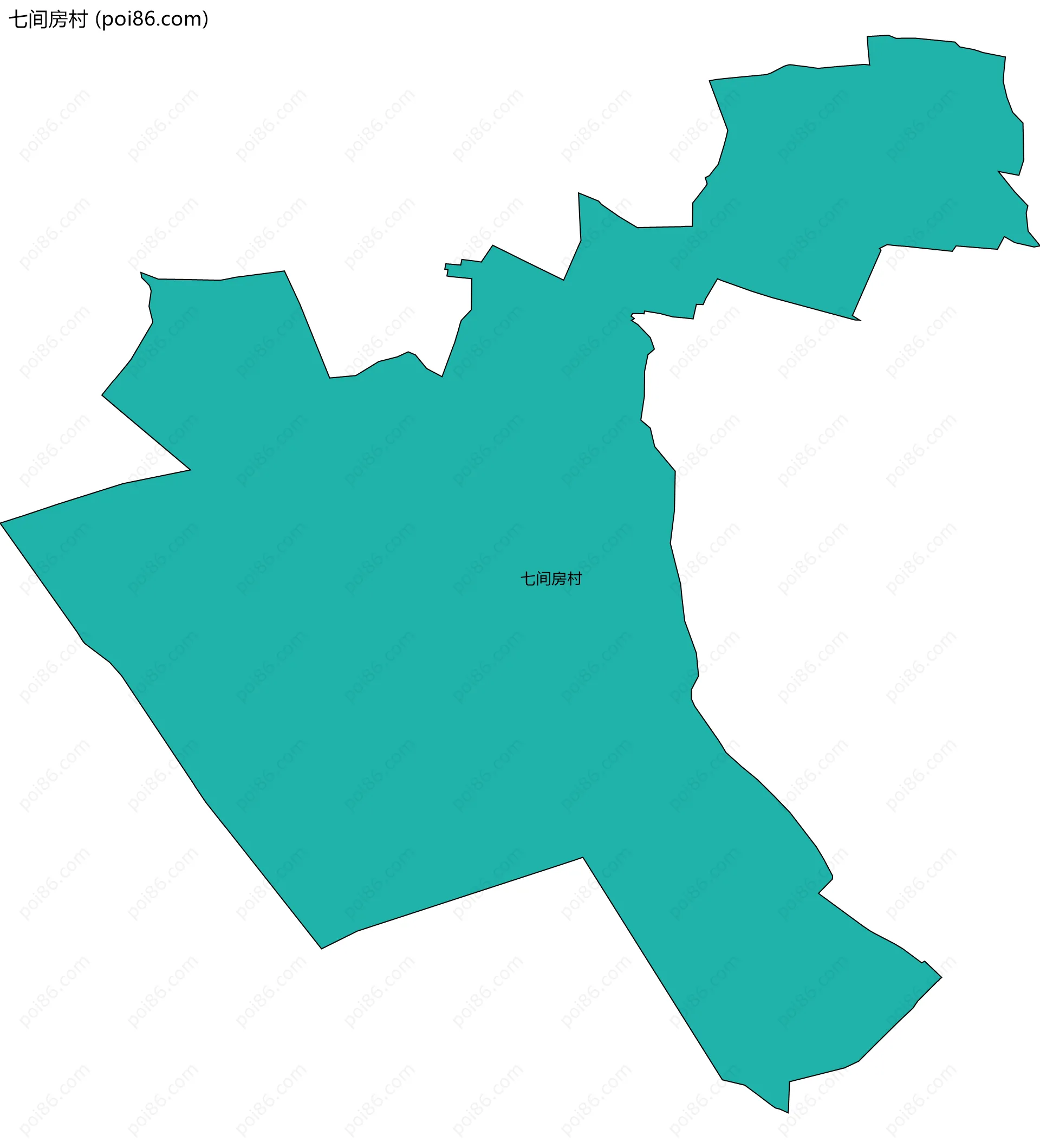 七间房村边界地图