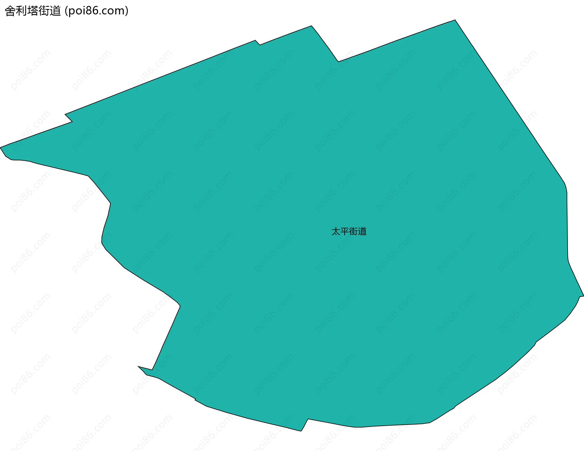舍利塔街道边界地图(五级行政区划)