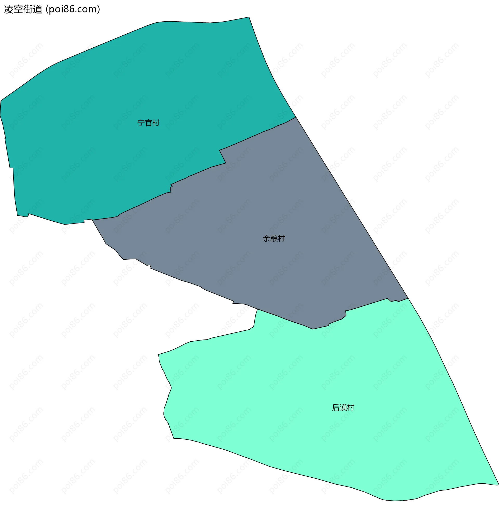凌空街道边界地图(五级行政区划)