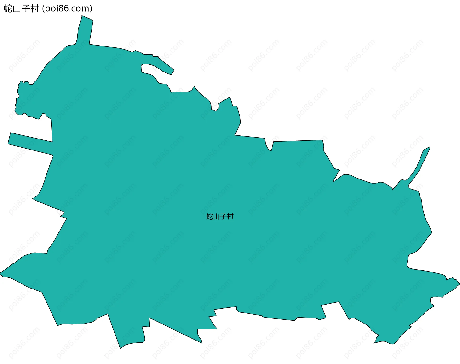 蛇山子村边界地图