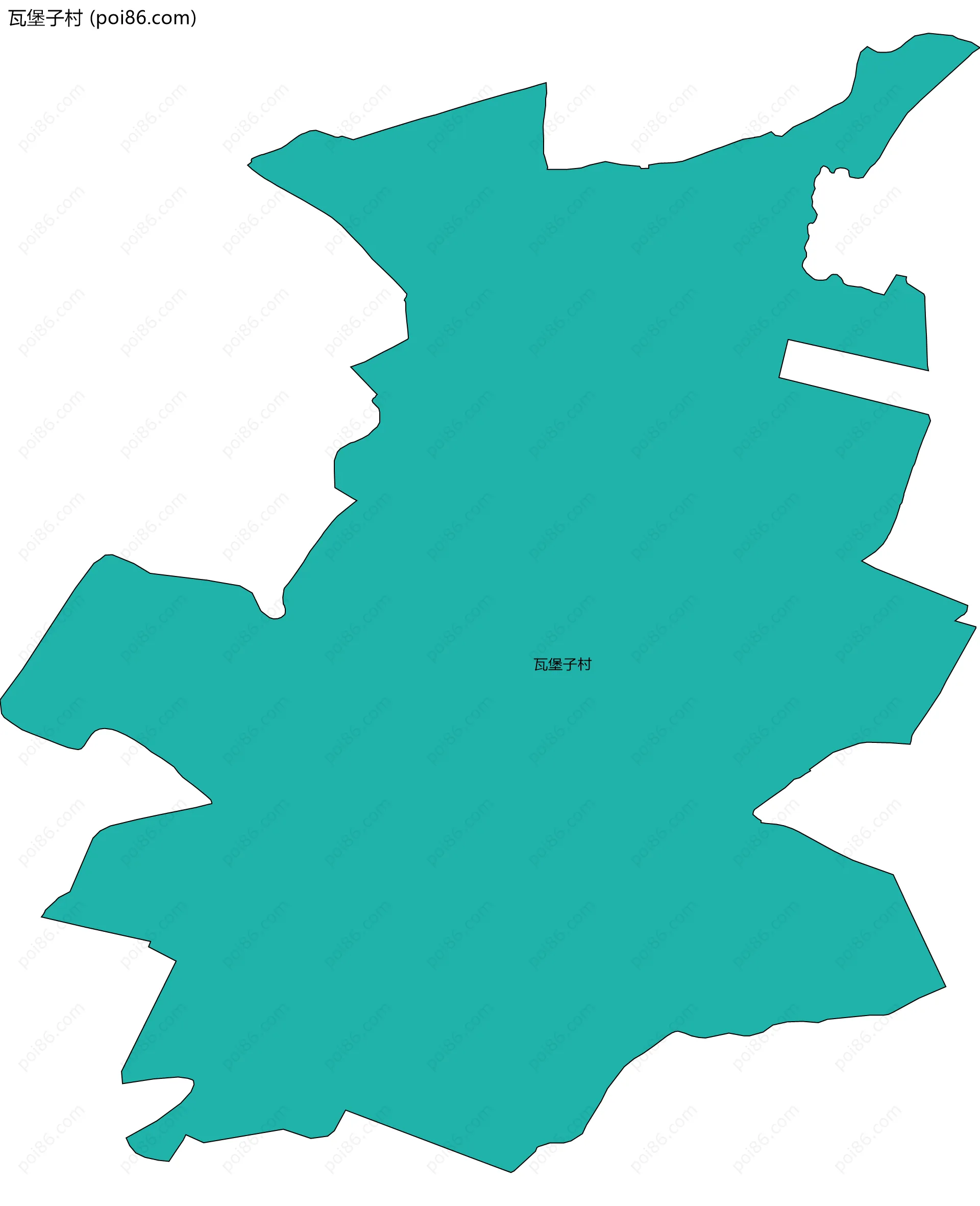 瓦堡子村边界地图