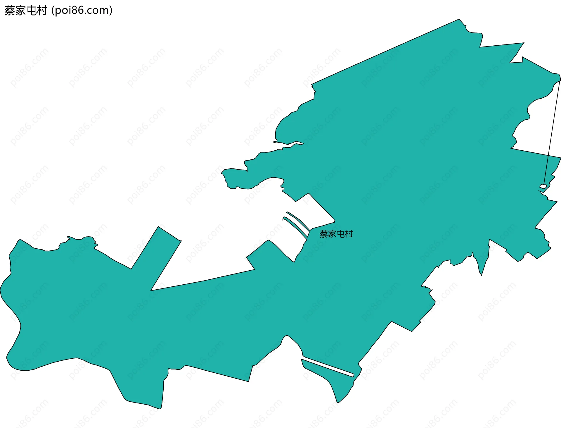 蔡家屯村边界地图