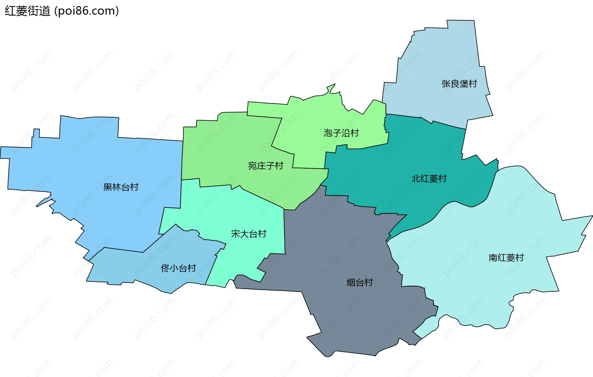 红菱街道边界地图(五级行政区划)