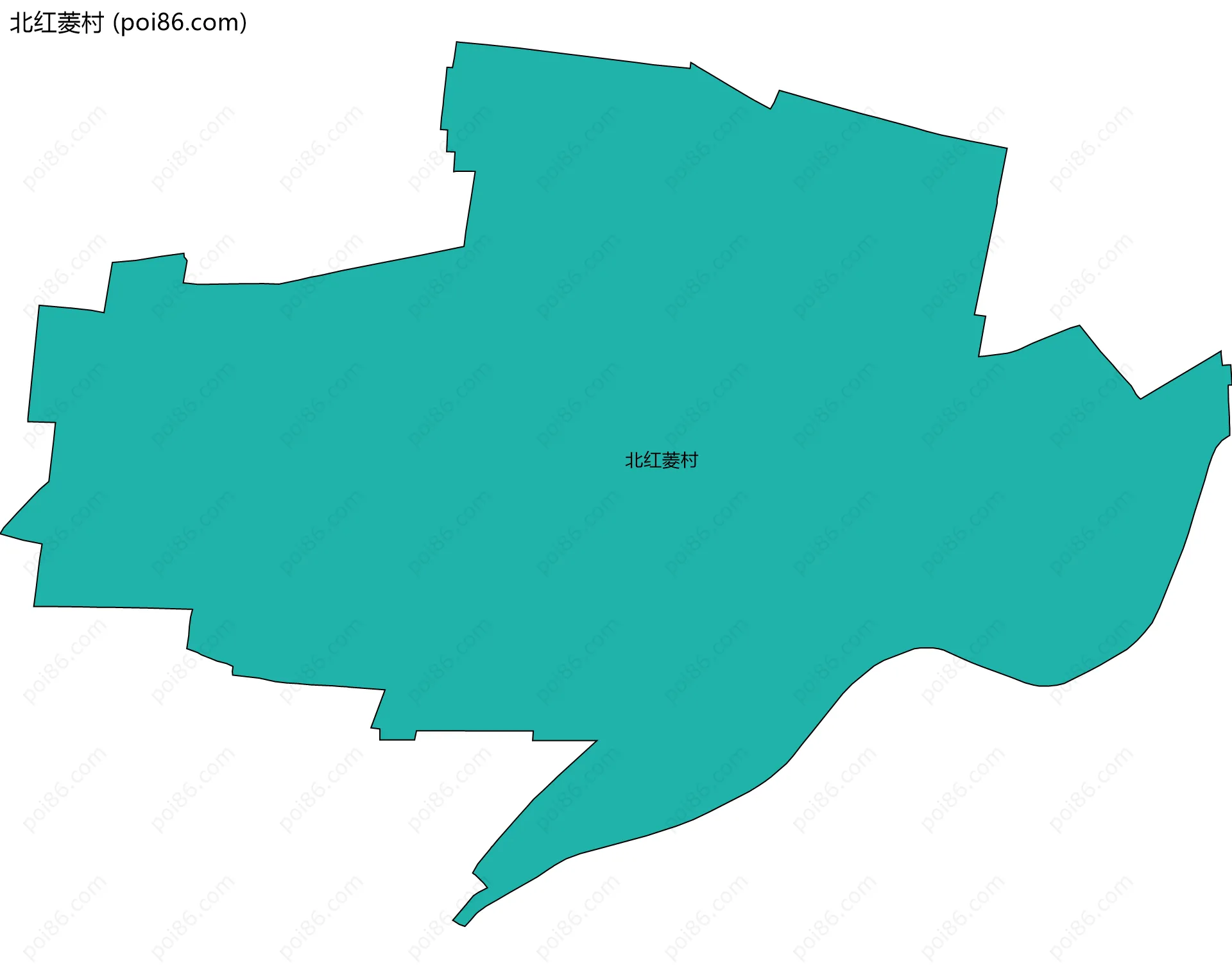 北红菱村边界地图