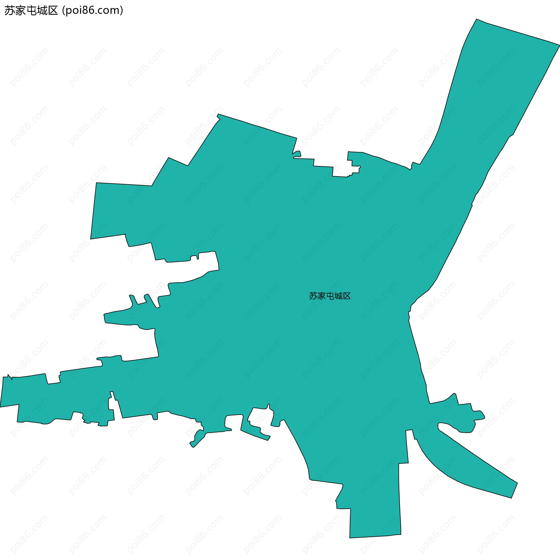 苏家屯城区边界地图