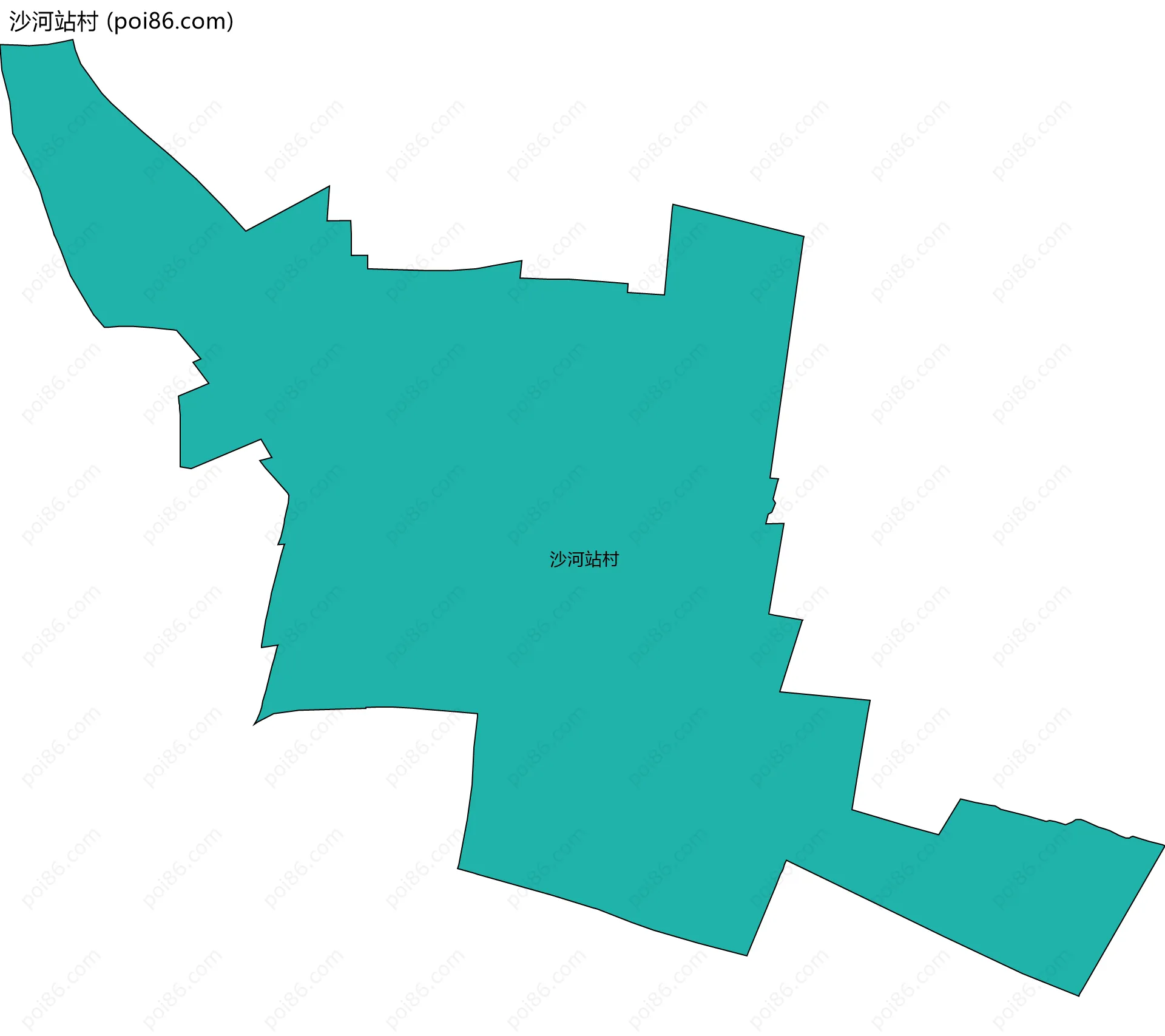 沙河站村边界地图