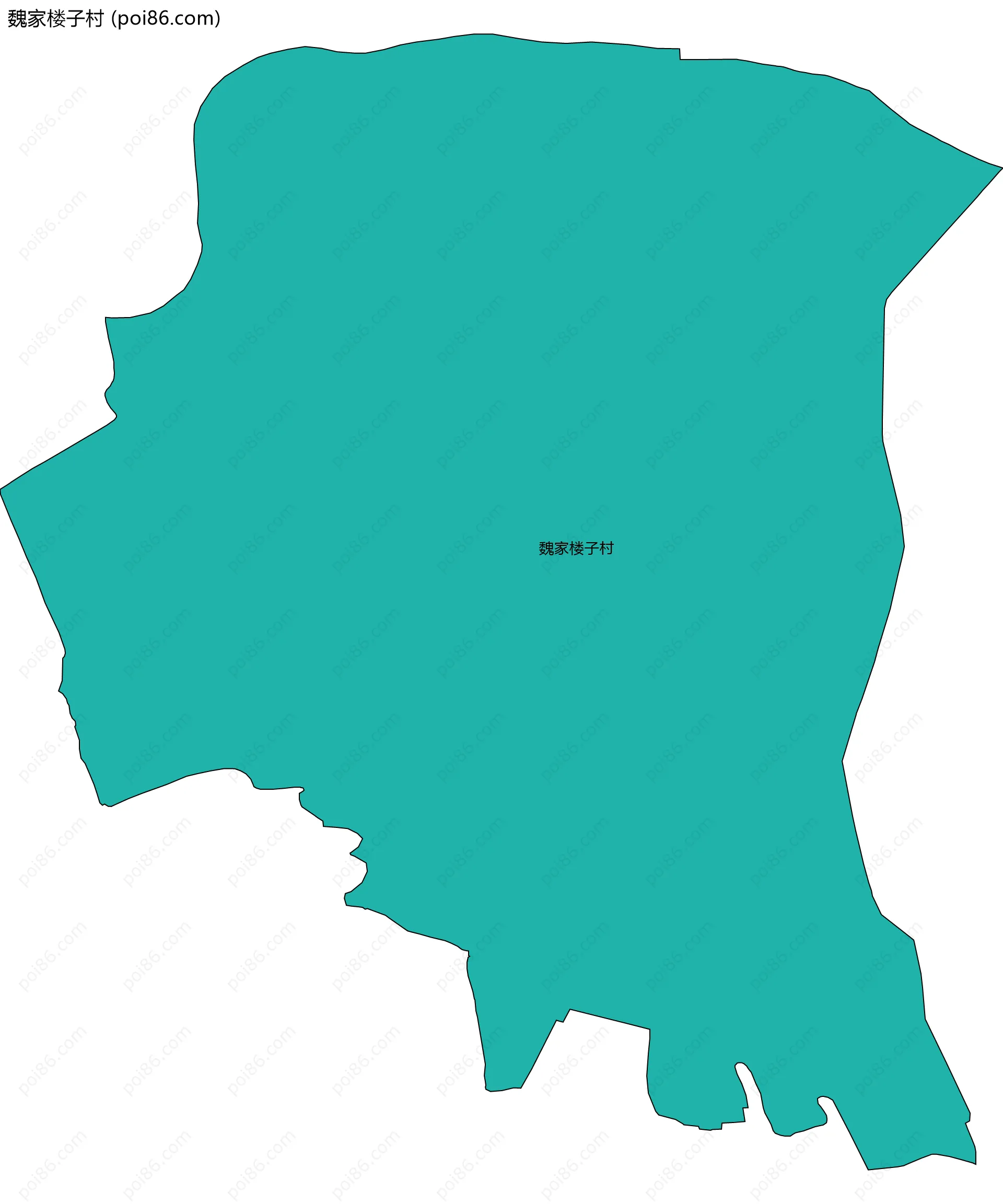 魏家楼子村边界地图