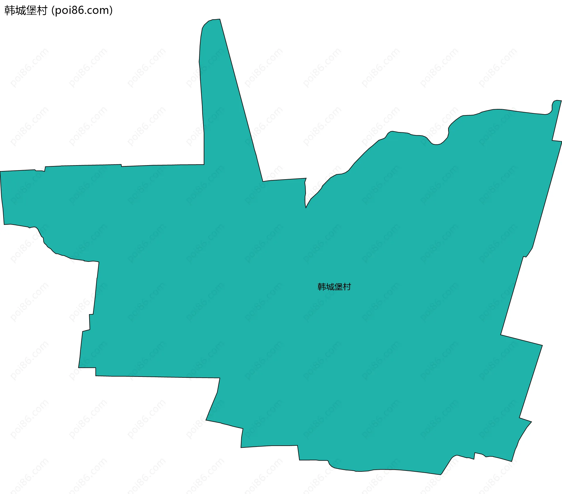 韩城堡村边界地图