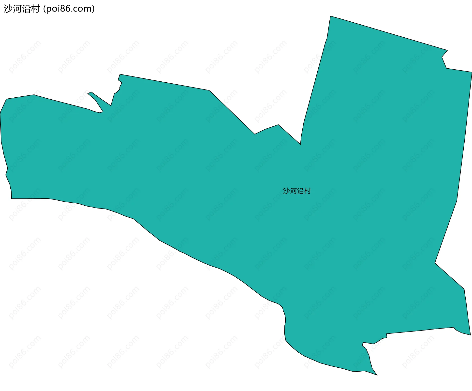 沙河沿村边界地图