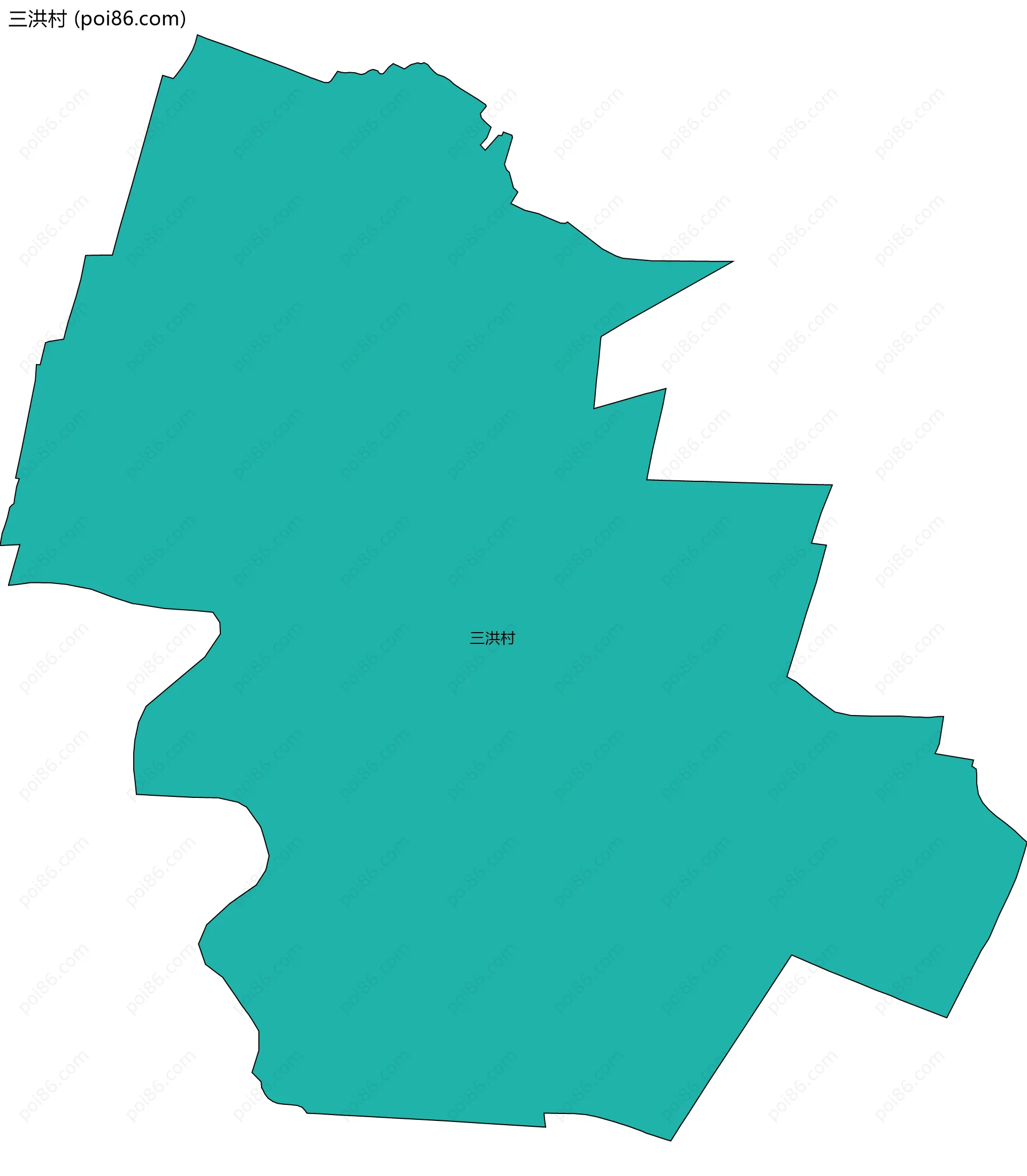 三洪村边界地图