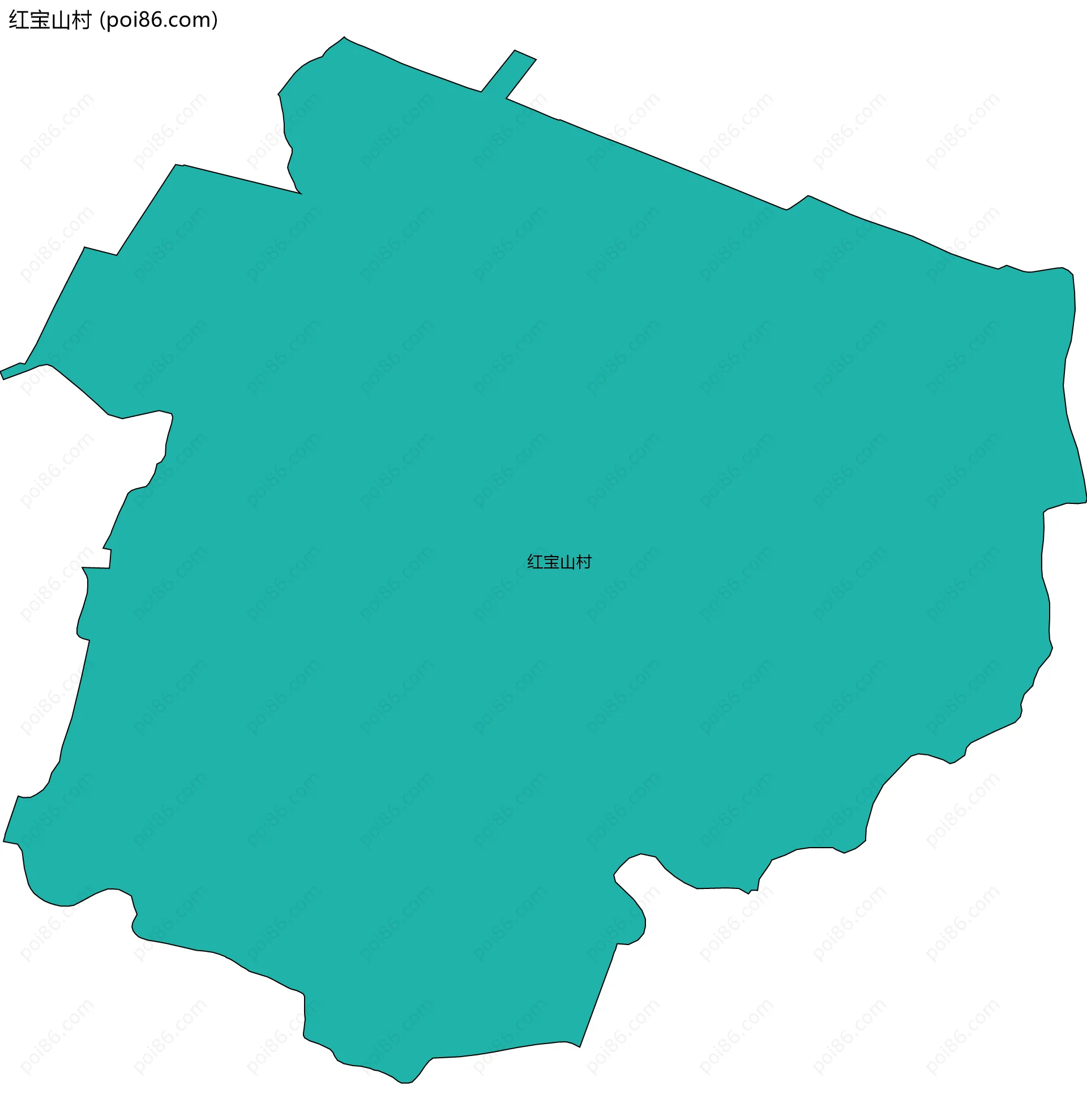 红宝山村边界地图