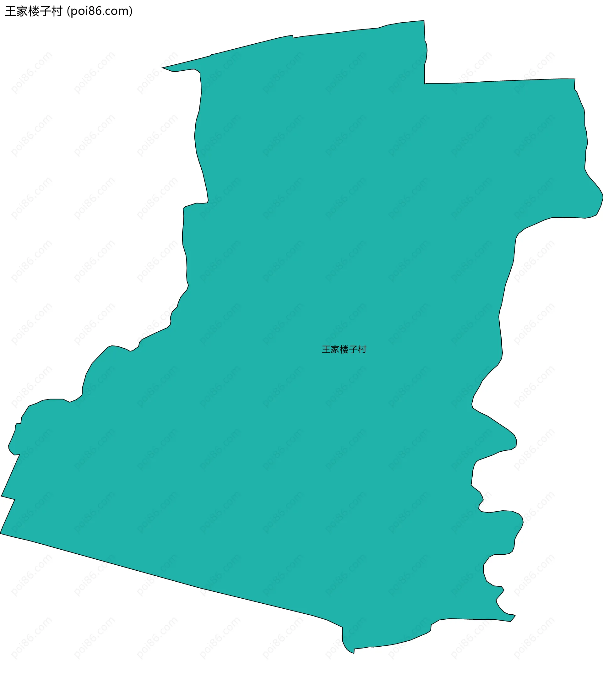 王家楼子村边界地图