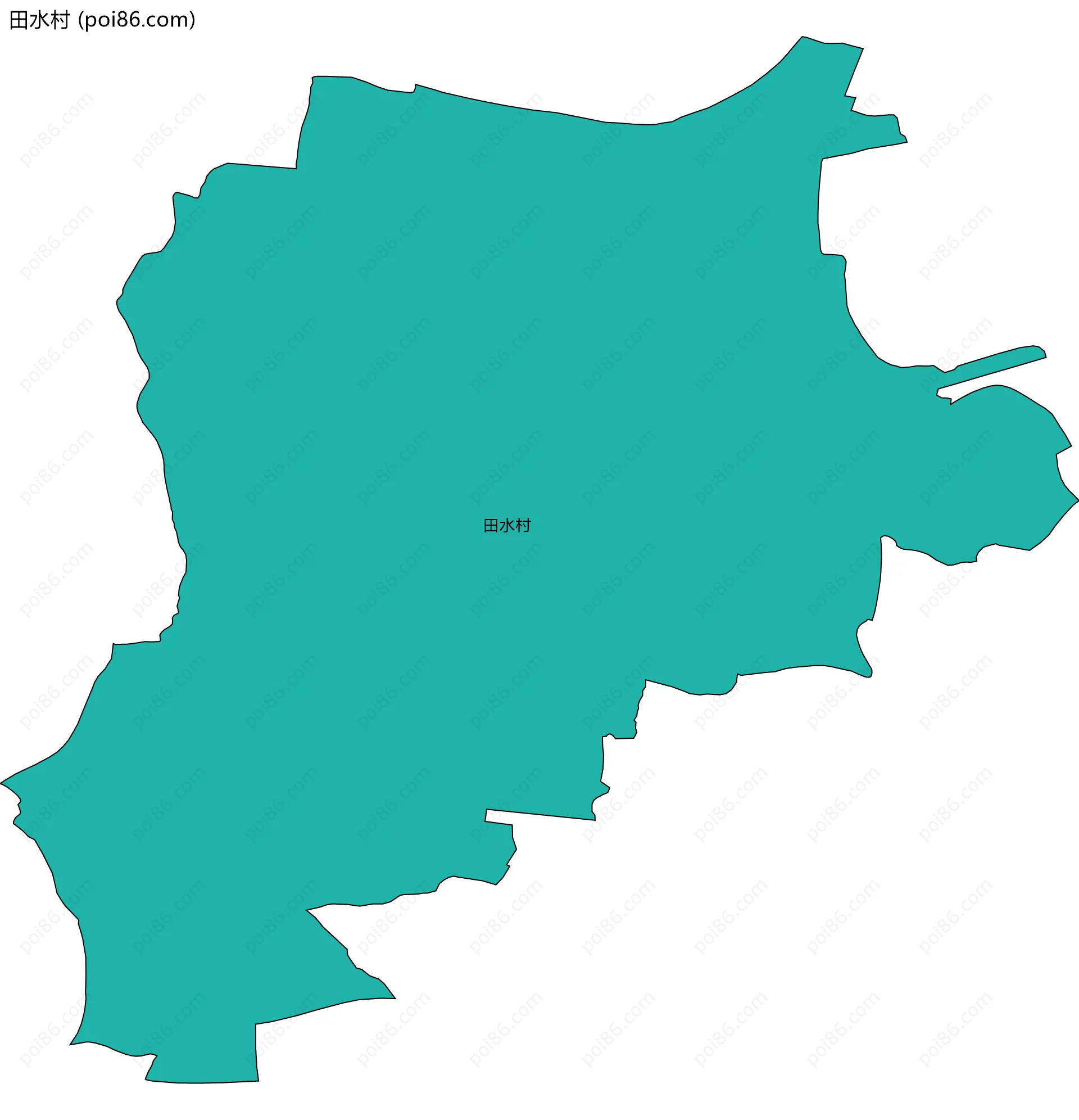 田水村边界地图