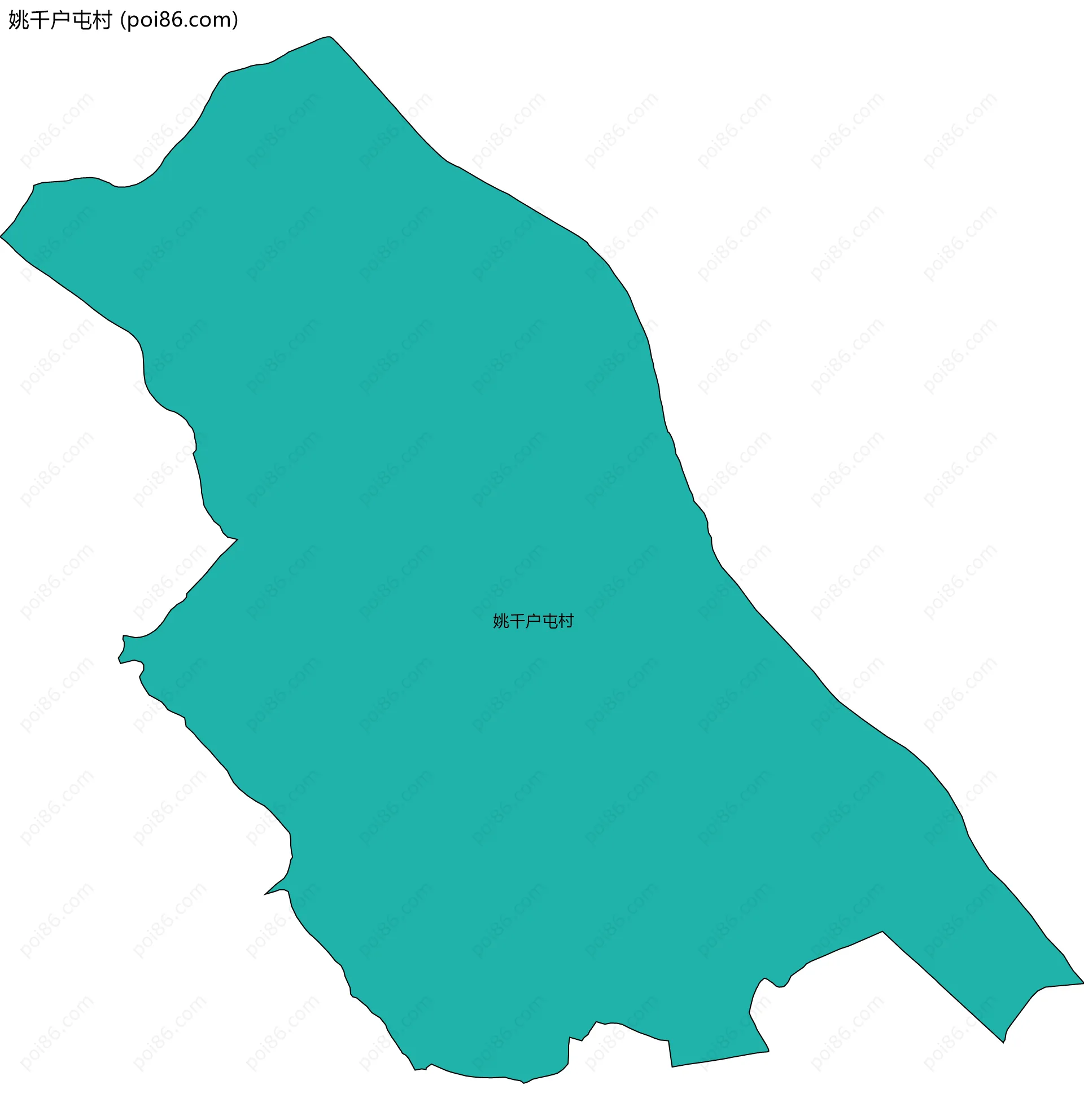 姚千户屯村边界地图