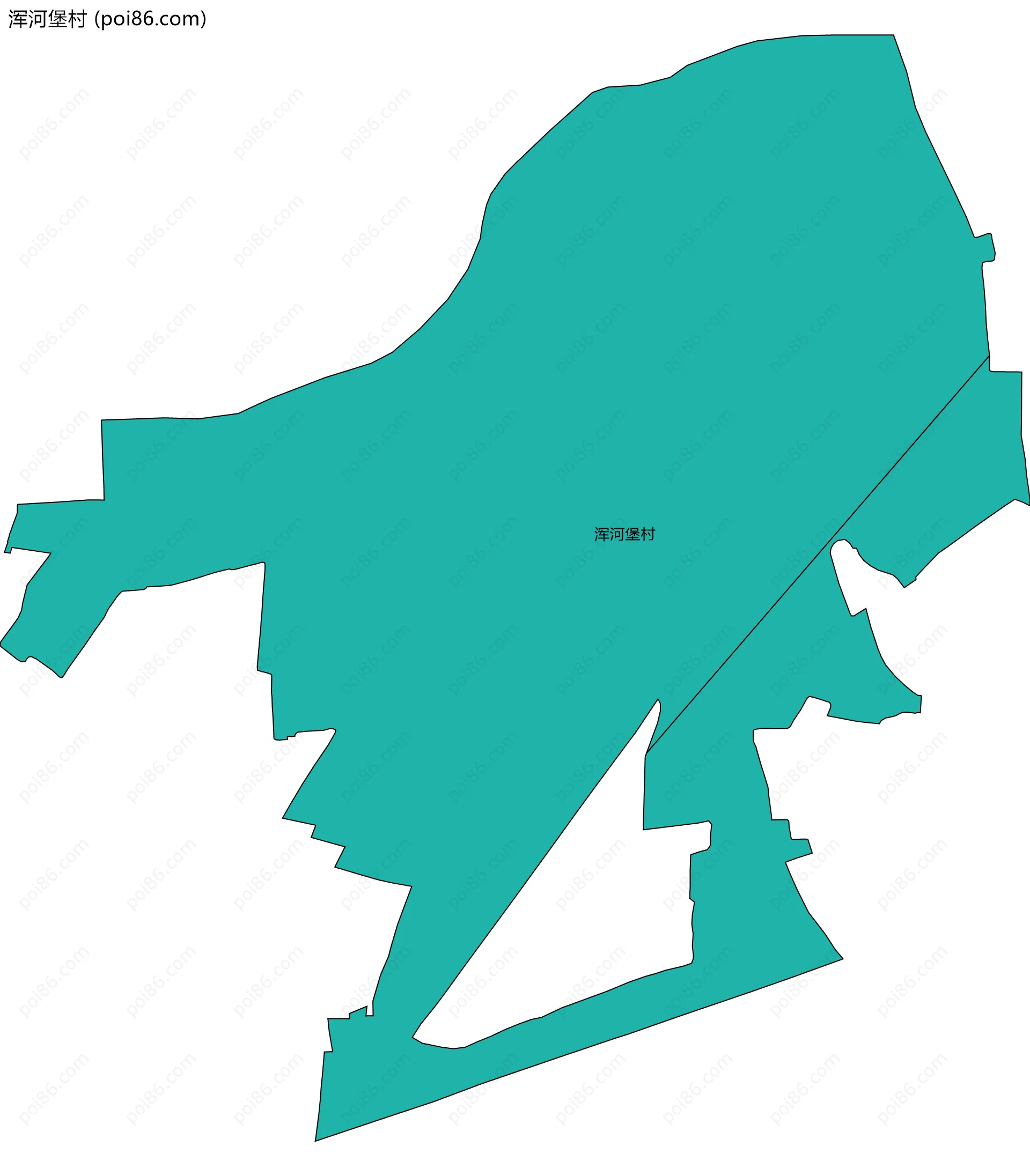 浑河堡村边界地图