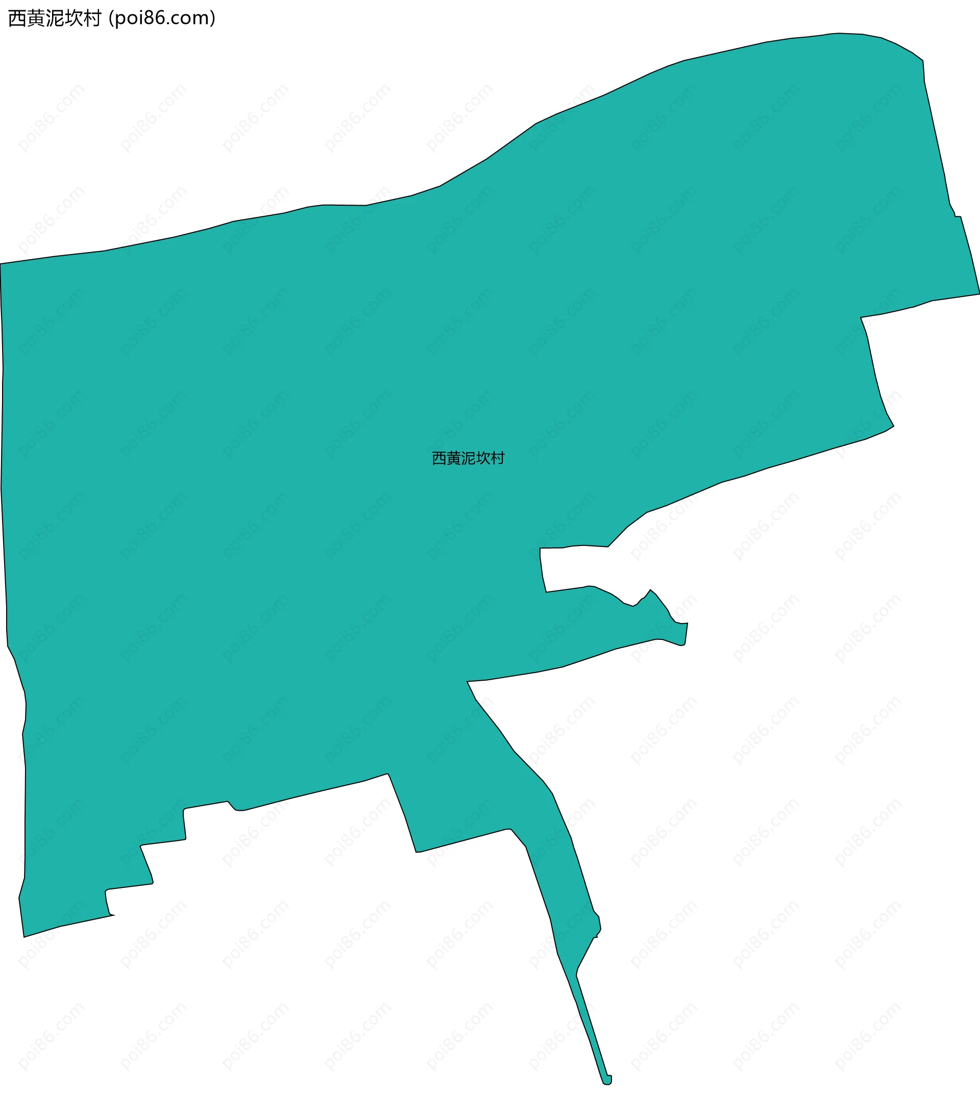 西黄泥坎村边界地图