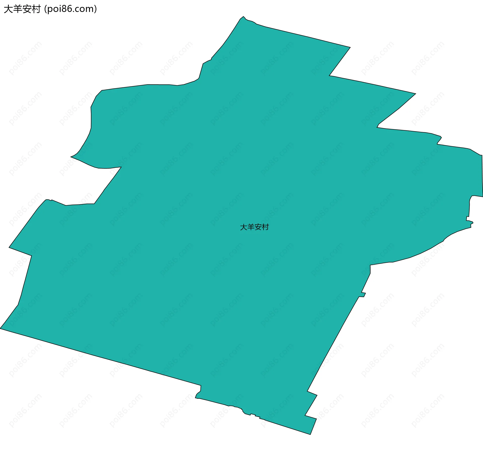 大羊安村边界地图