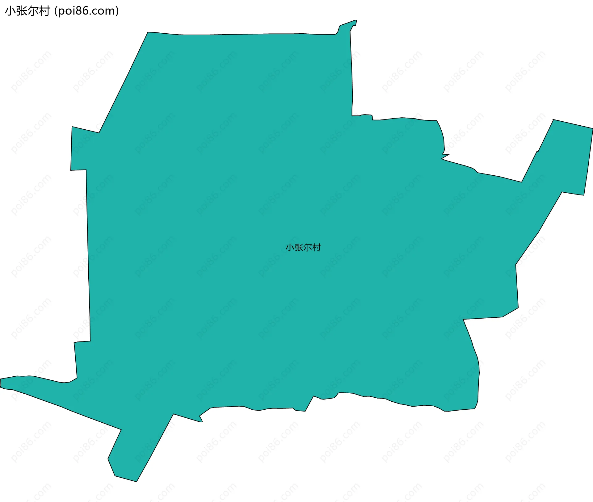 小张尔村边界地图