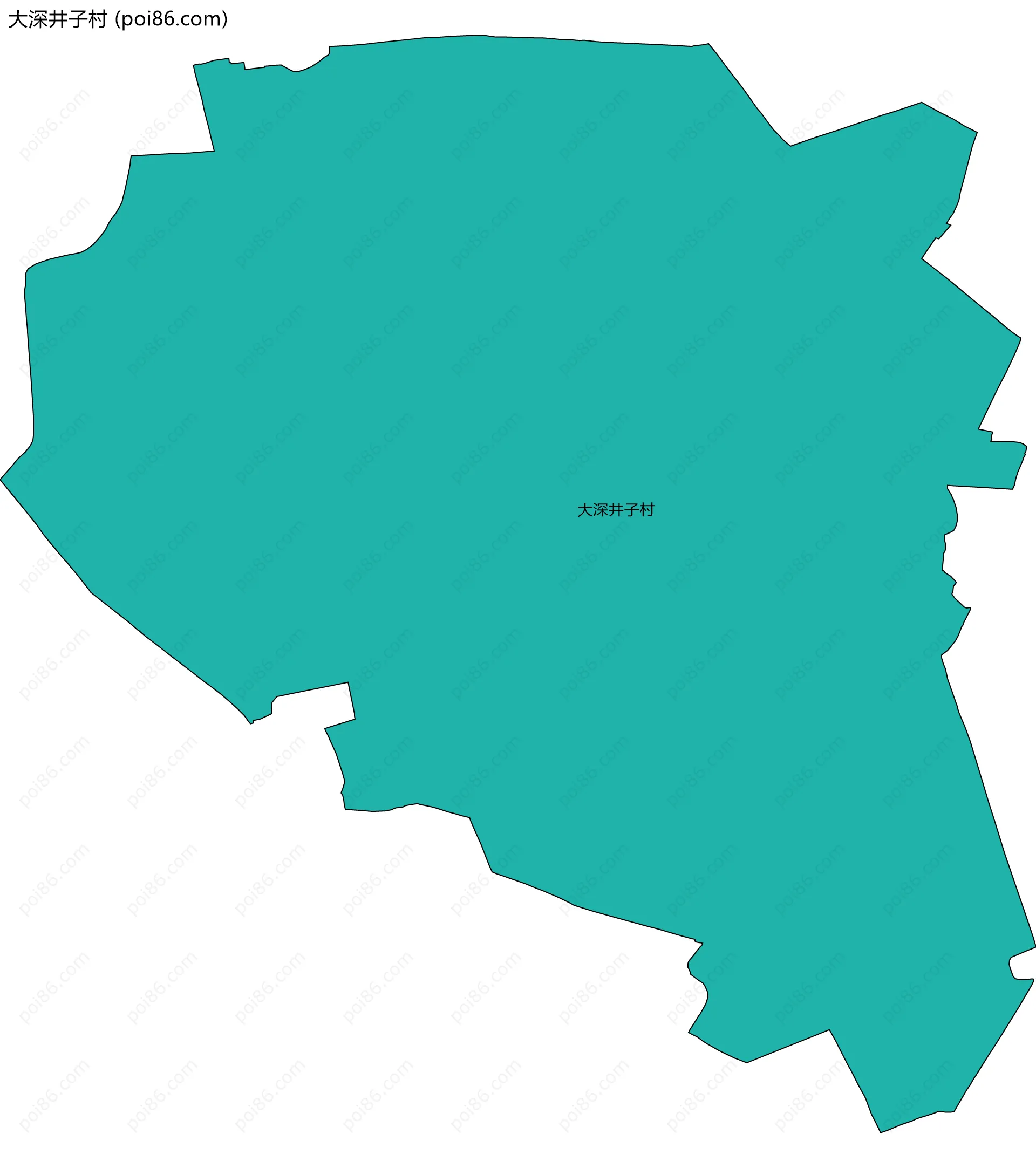 大深井子村边界地图