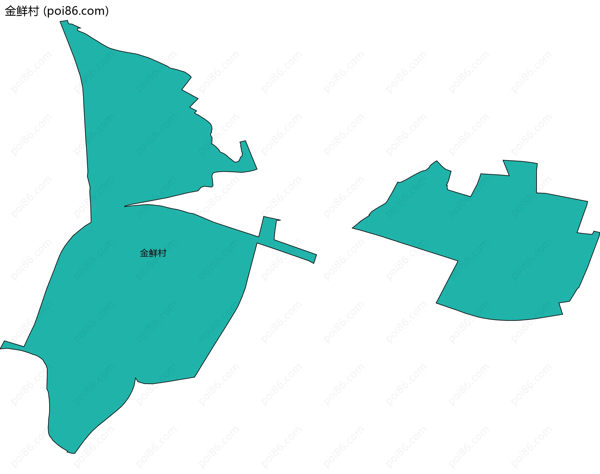 金鲜村边界地图