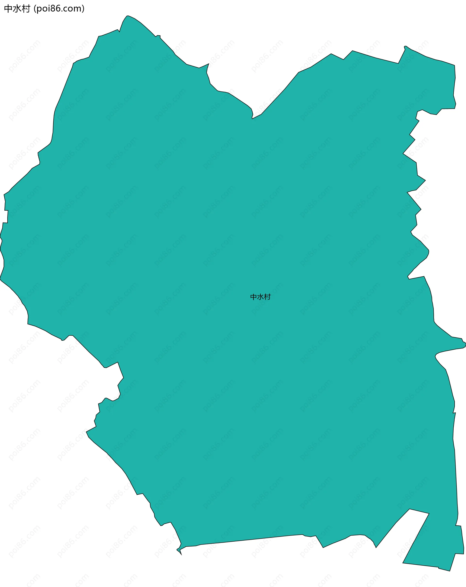 中水村边界地图