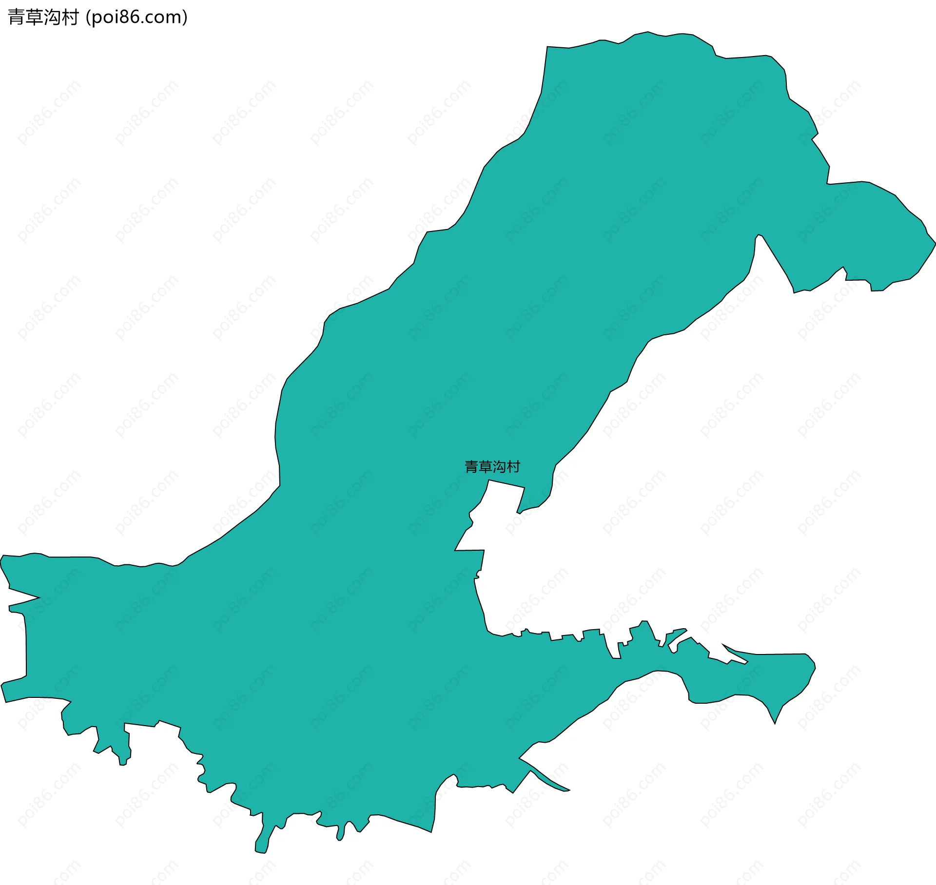 青草沟村边界地图