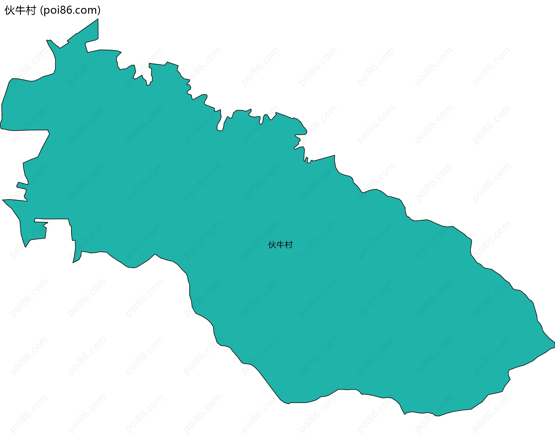 伙牛村边界地图