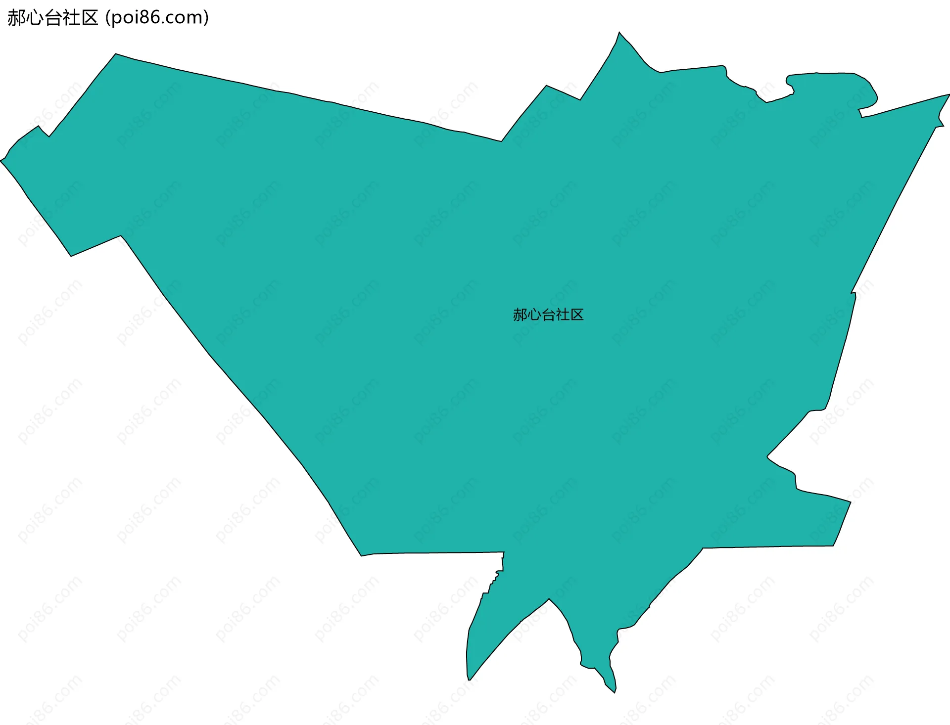 郝心台社区边界地图