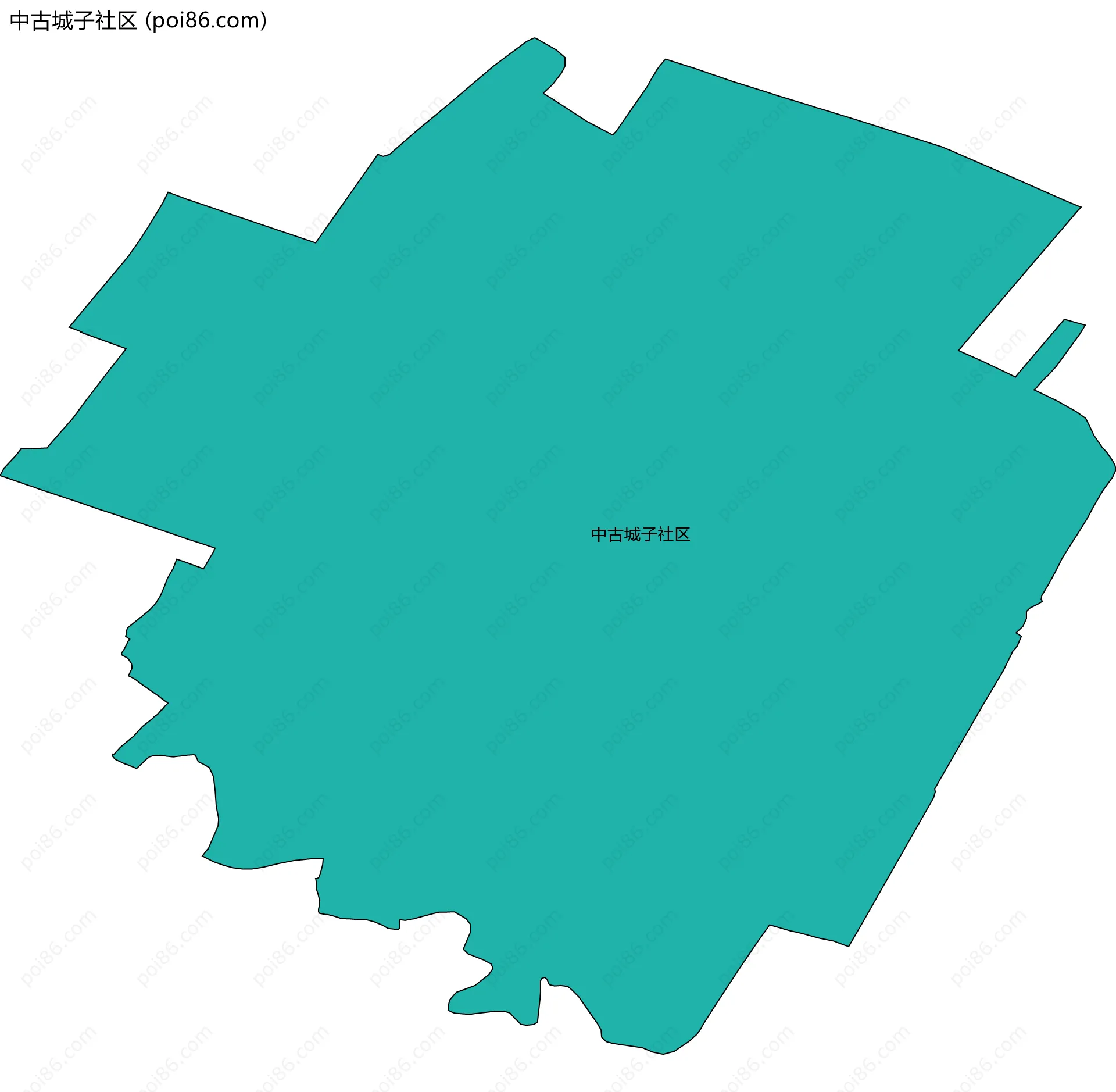 中古城子社区边界地图