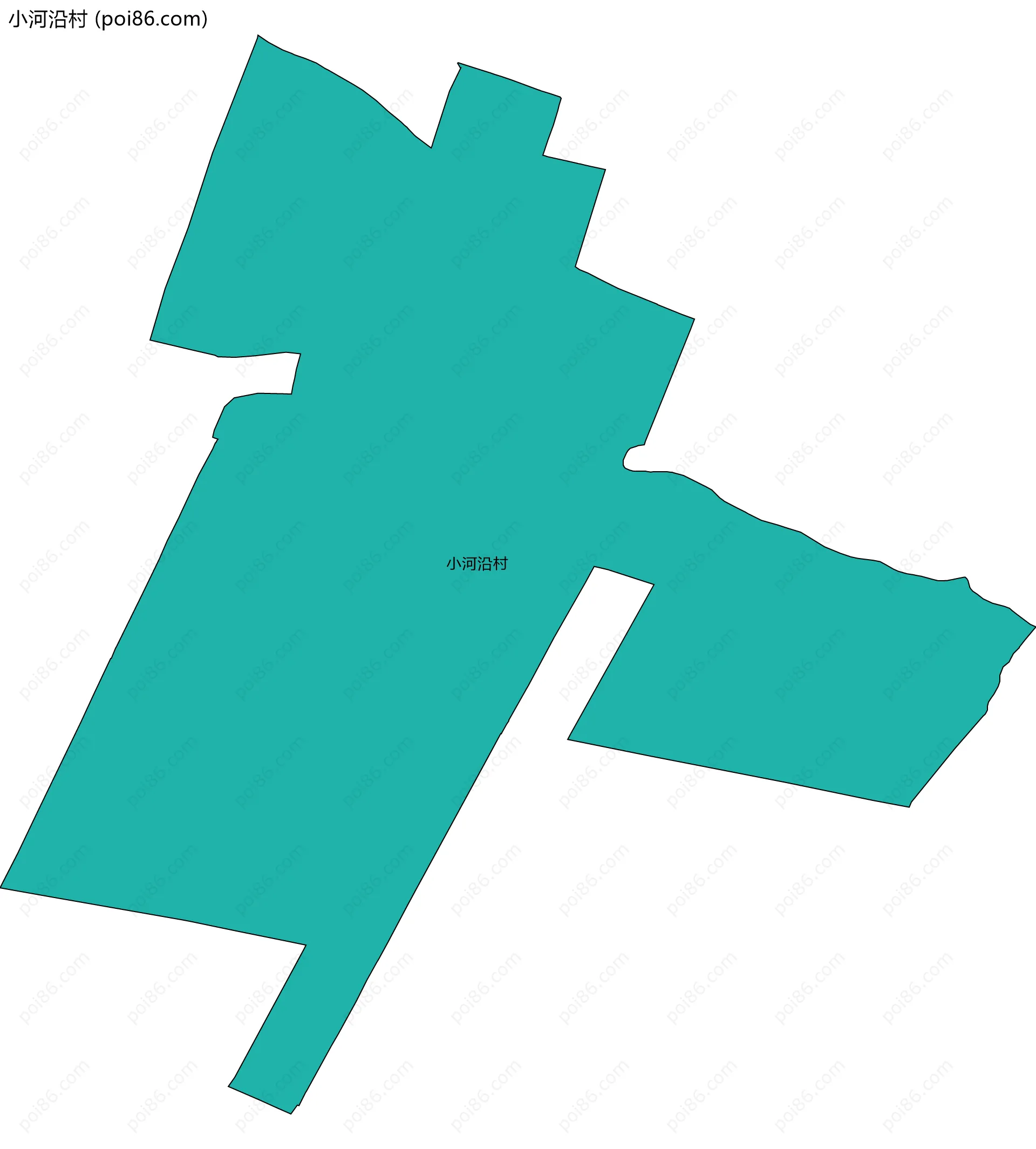 小河沿村边界地图