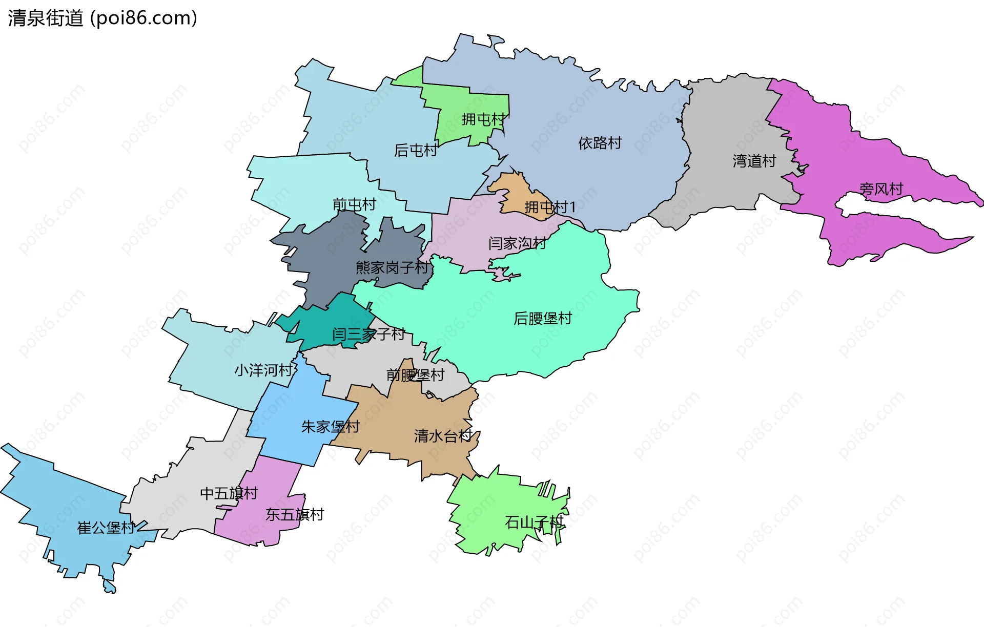 清泉街道边界地图(五级行政区划)