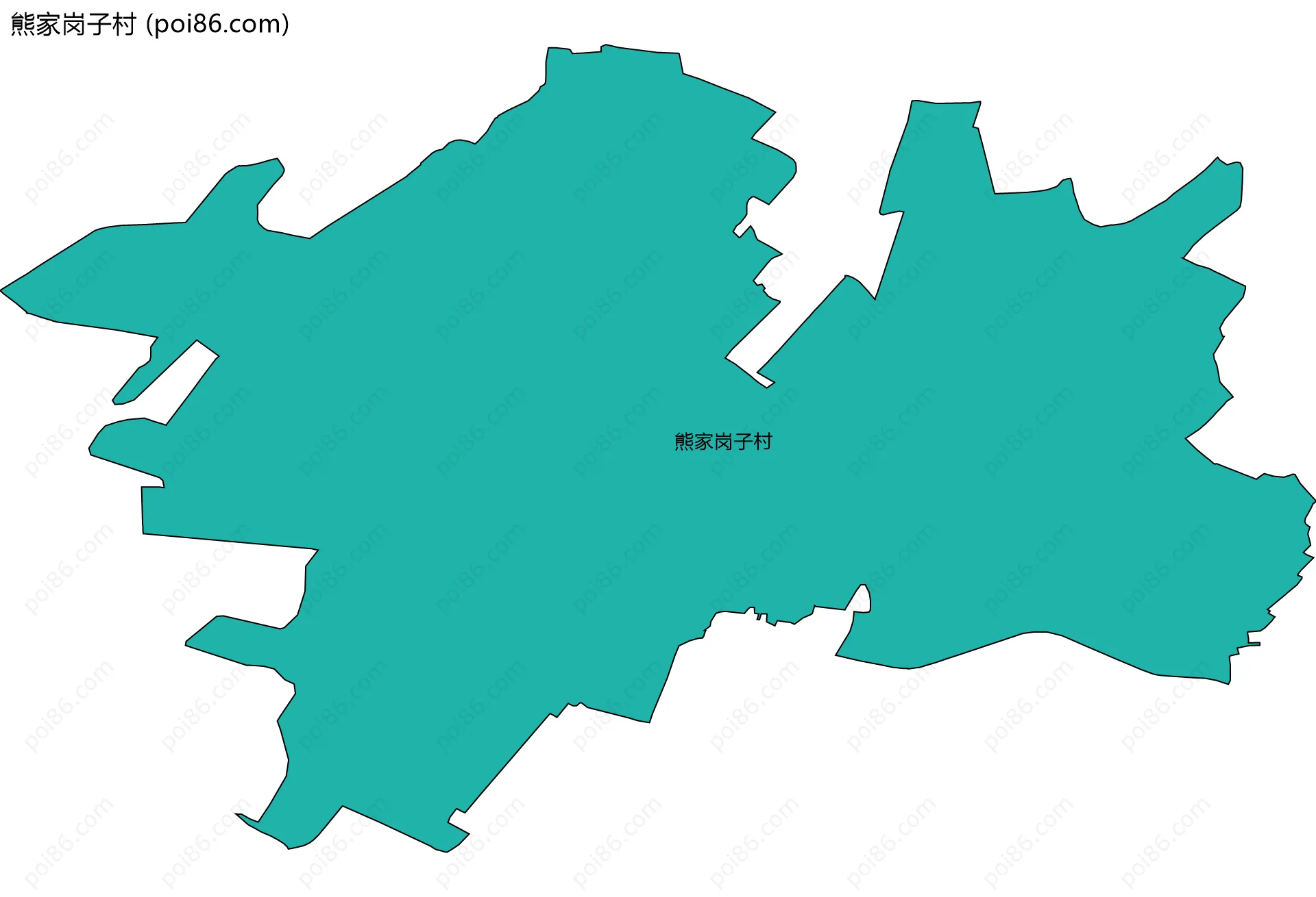 熊家岗子村边界地图