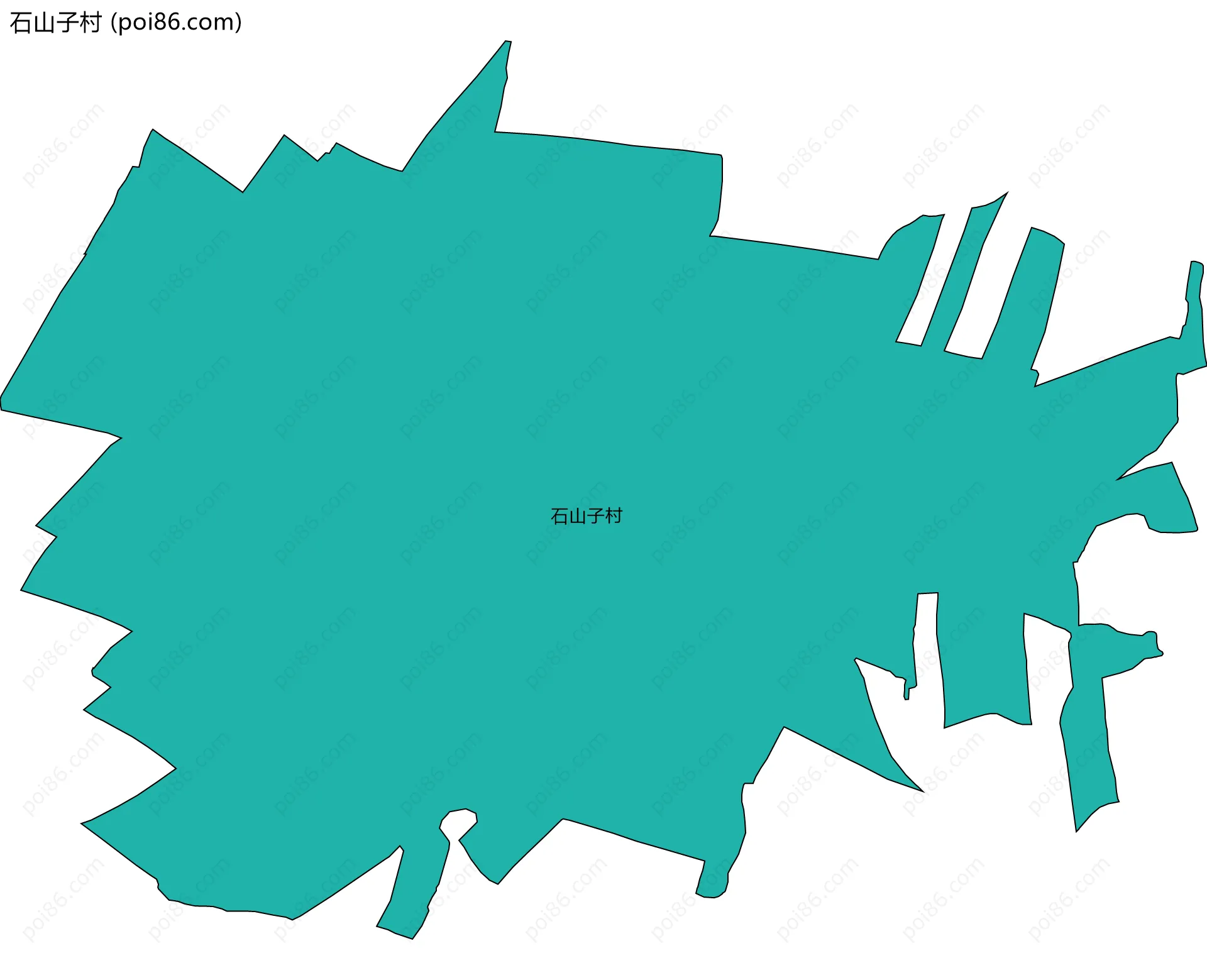 石山子村边界地图