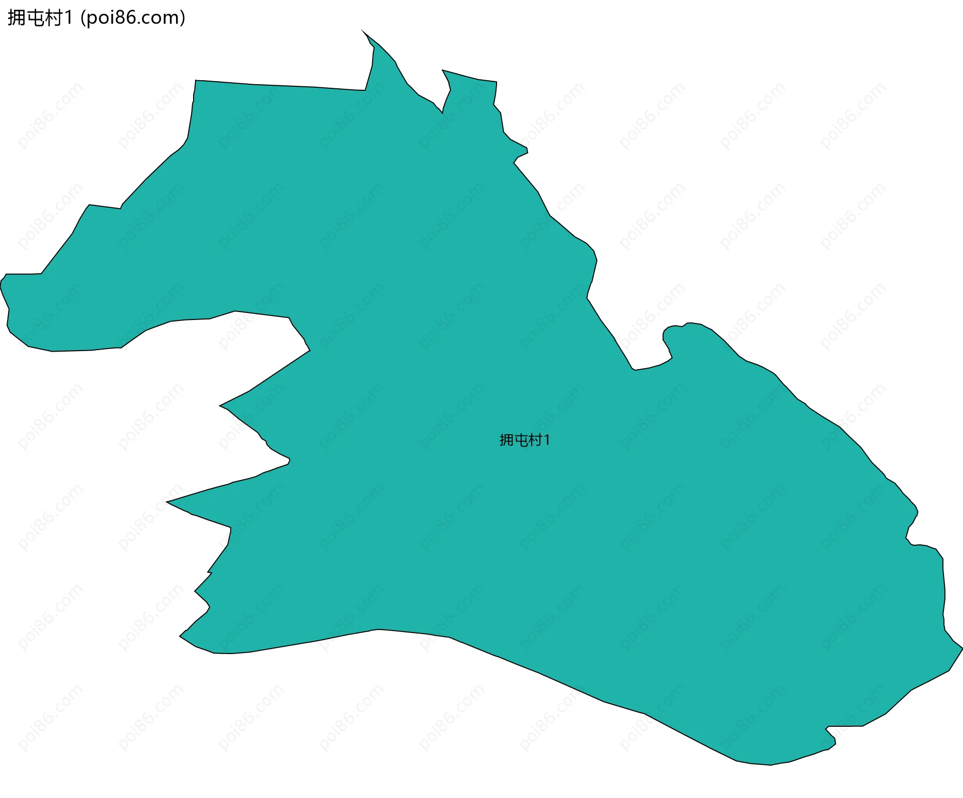 拥屯村1边界地图