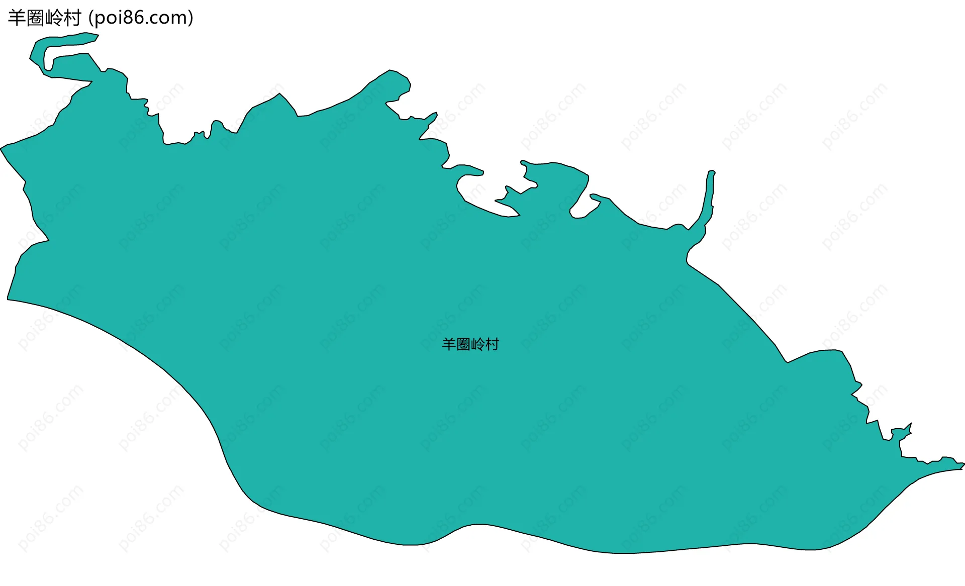 羊圈岭村边界地图