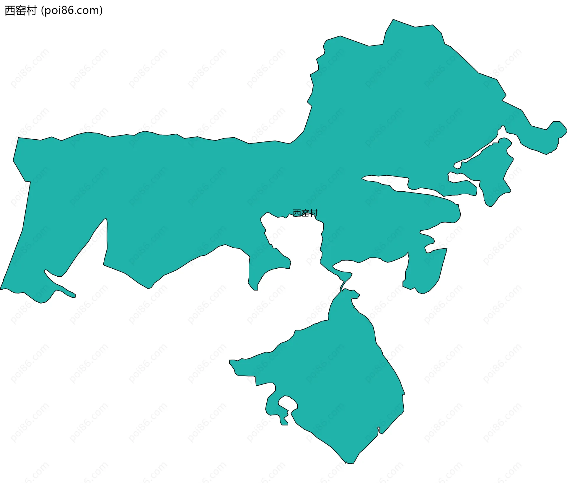 西窑村边界地图