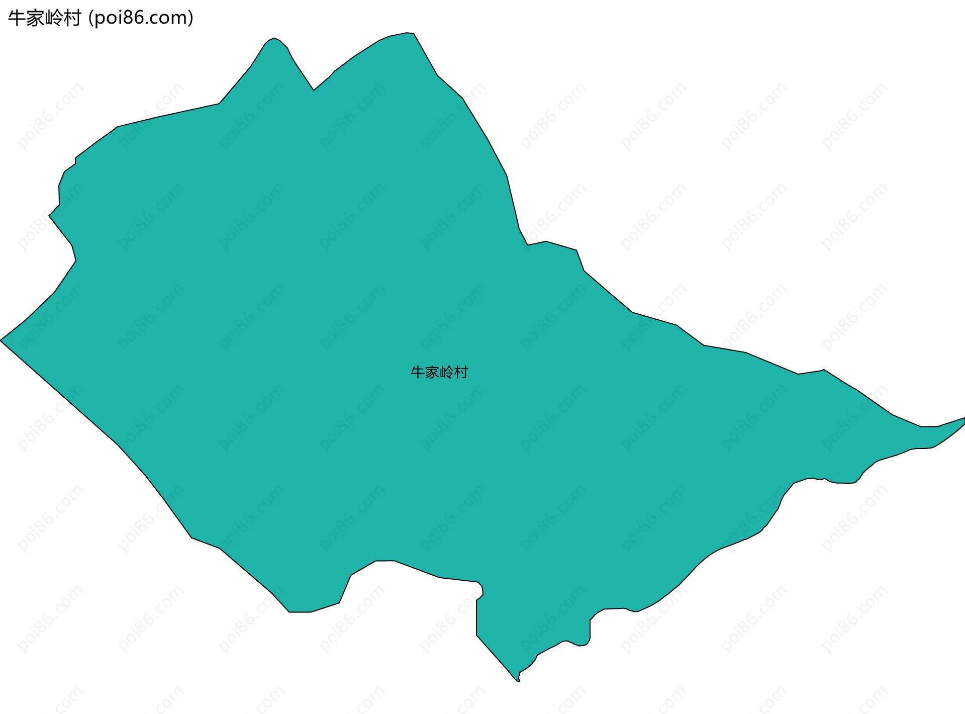 牛家岭村边界地图