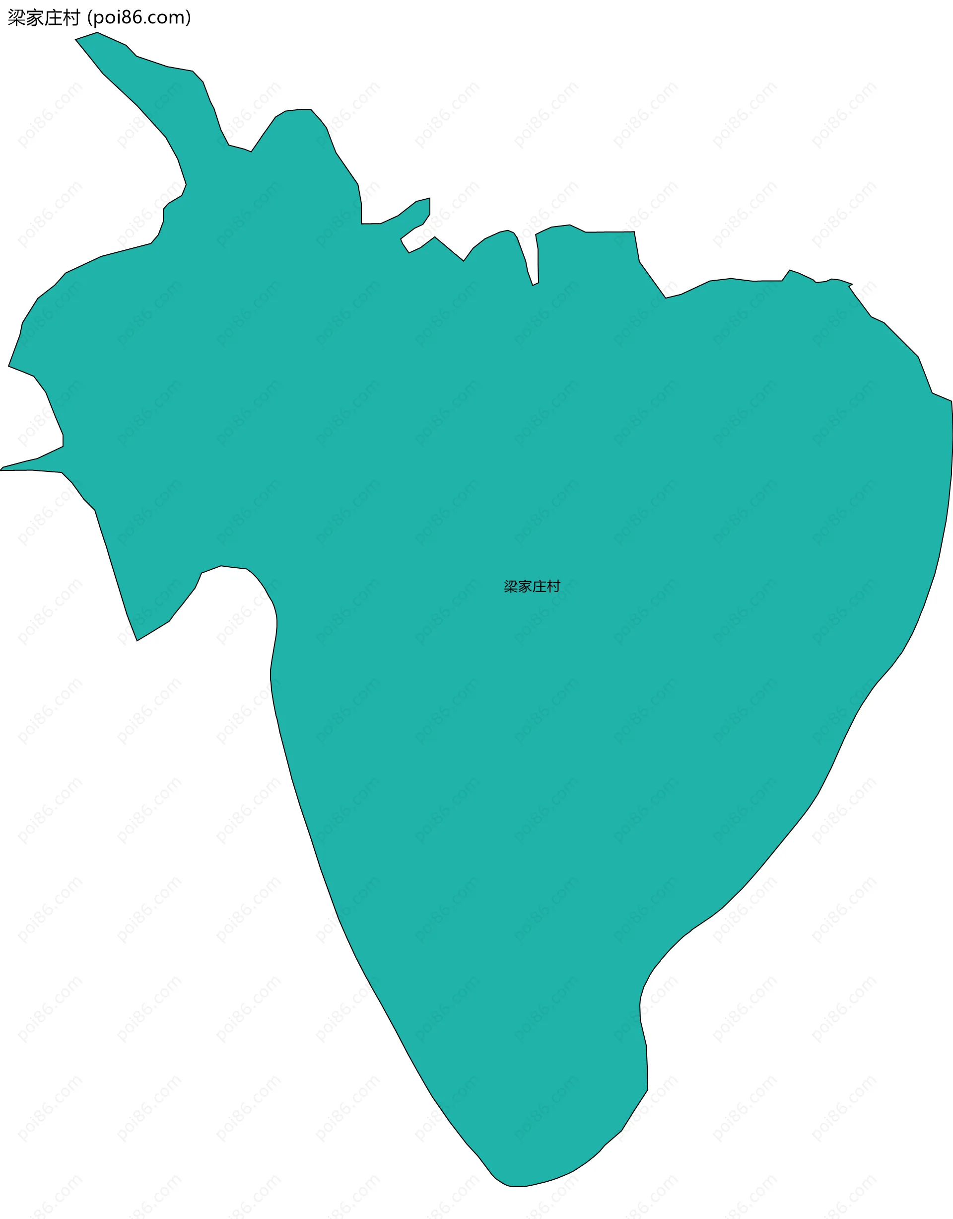 梁家庄村边界地图
