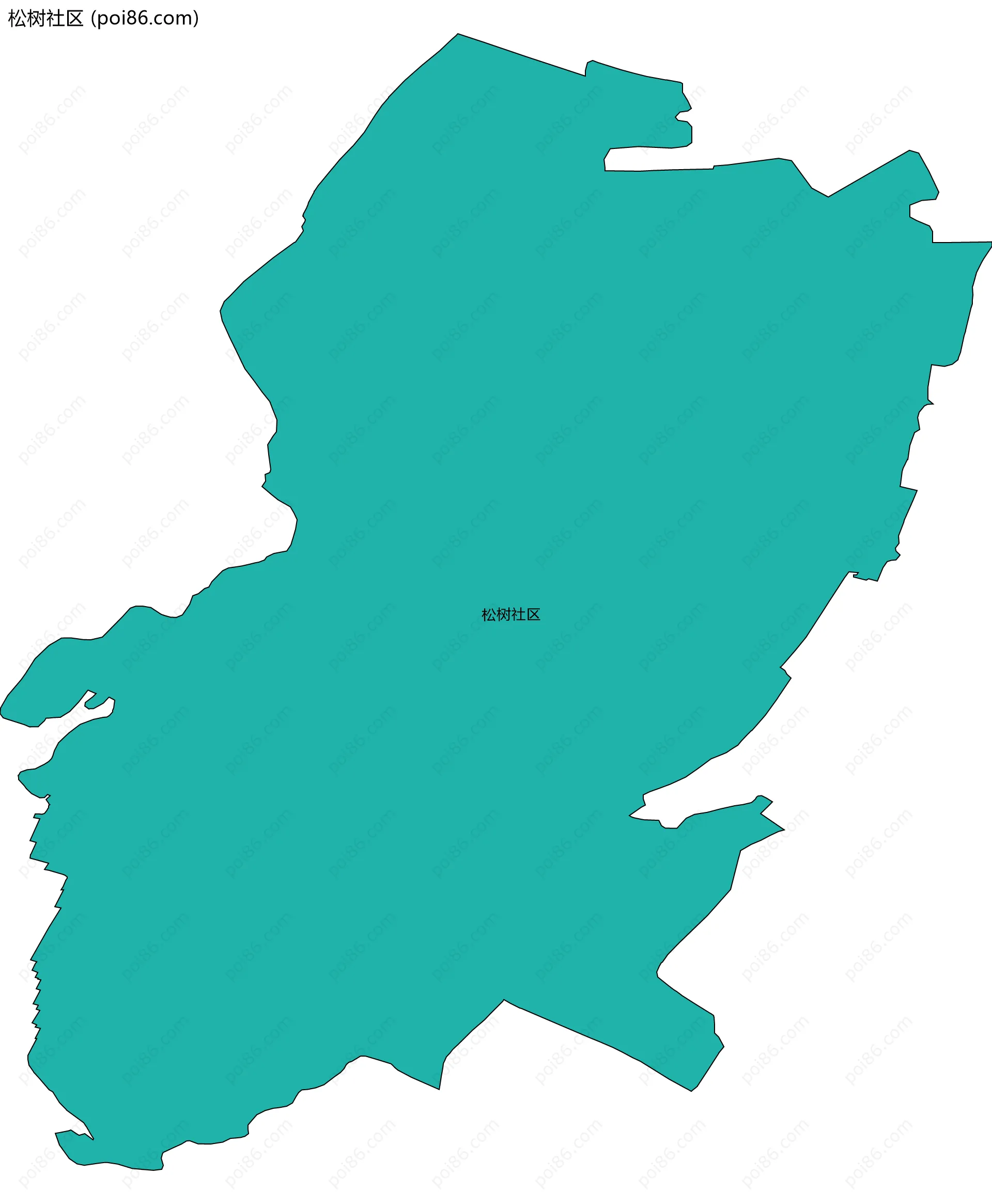 松树社区边界地图