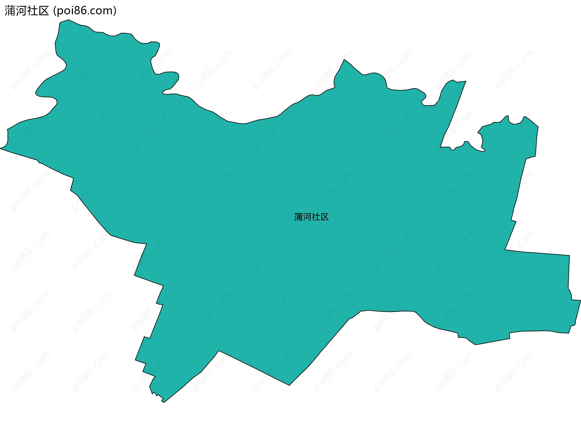 蒲河社区边界地图