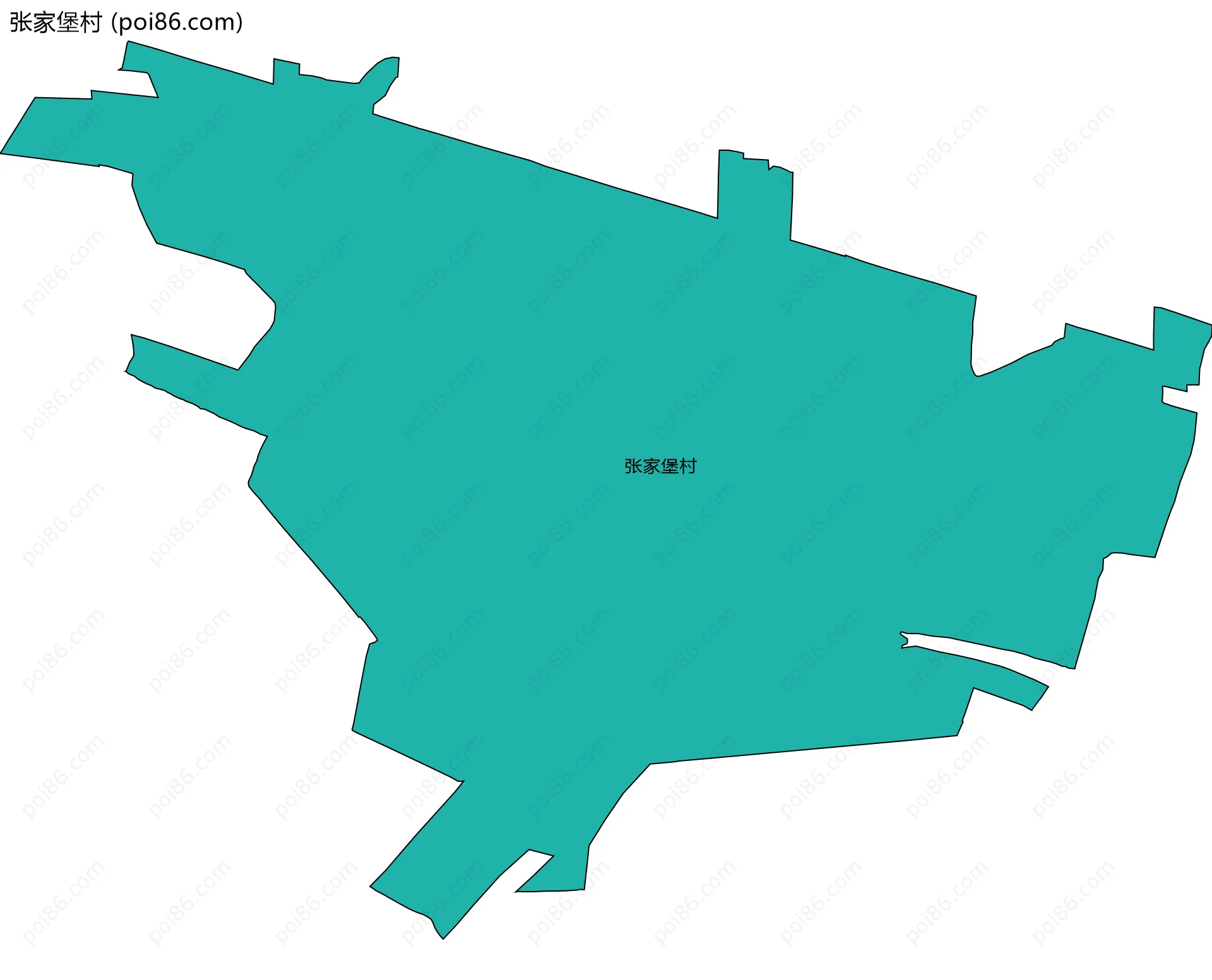 张家堡村边界地图