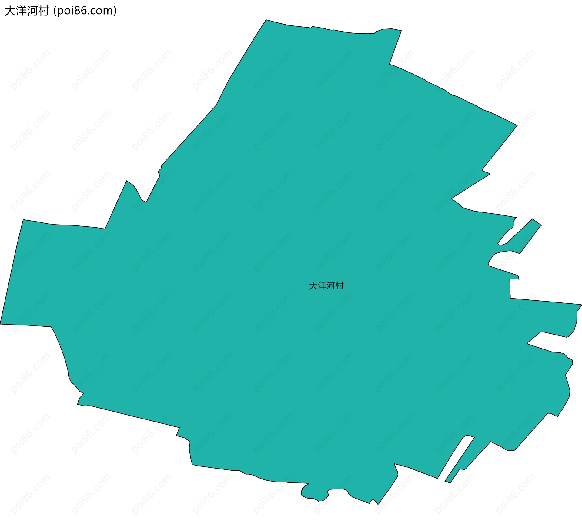 大洋河村边界地图