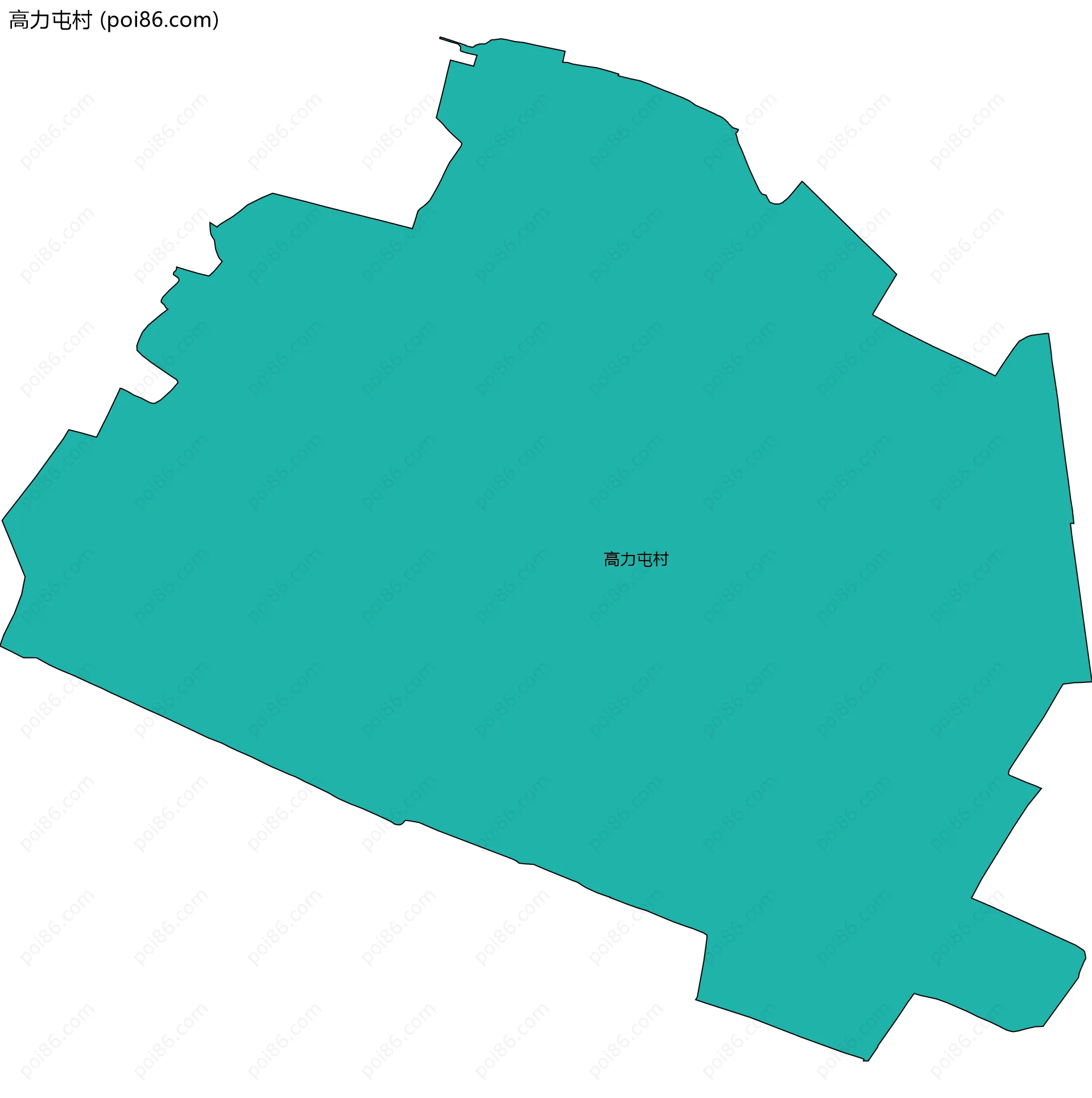 高力屯村边界地图